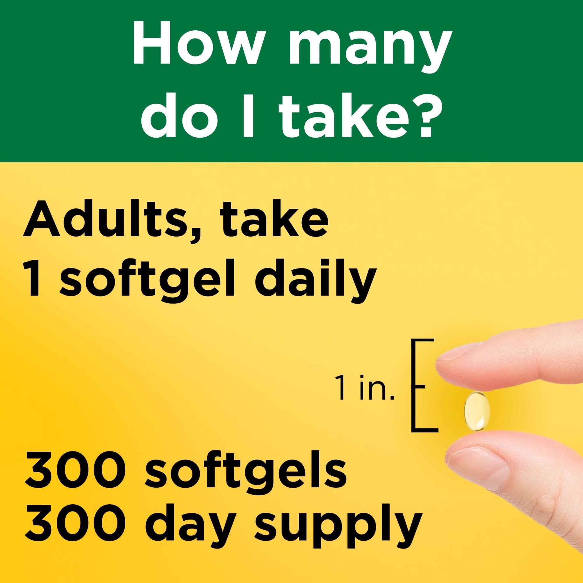 Nature Made Vitamin D3 1000 IU (25 mcg) Softgels – 300-Day Bone, Teeth, Muscle & Immune Support