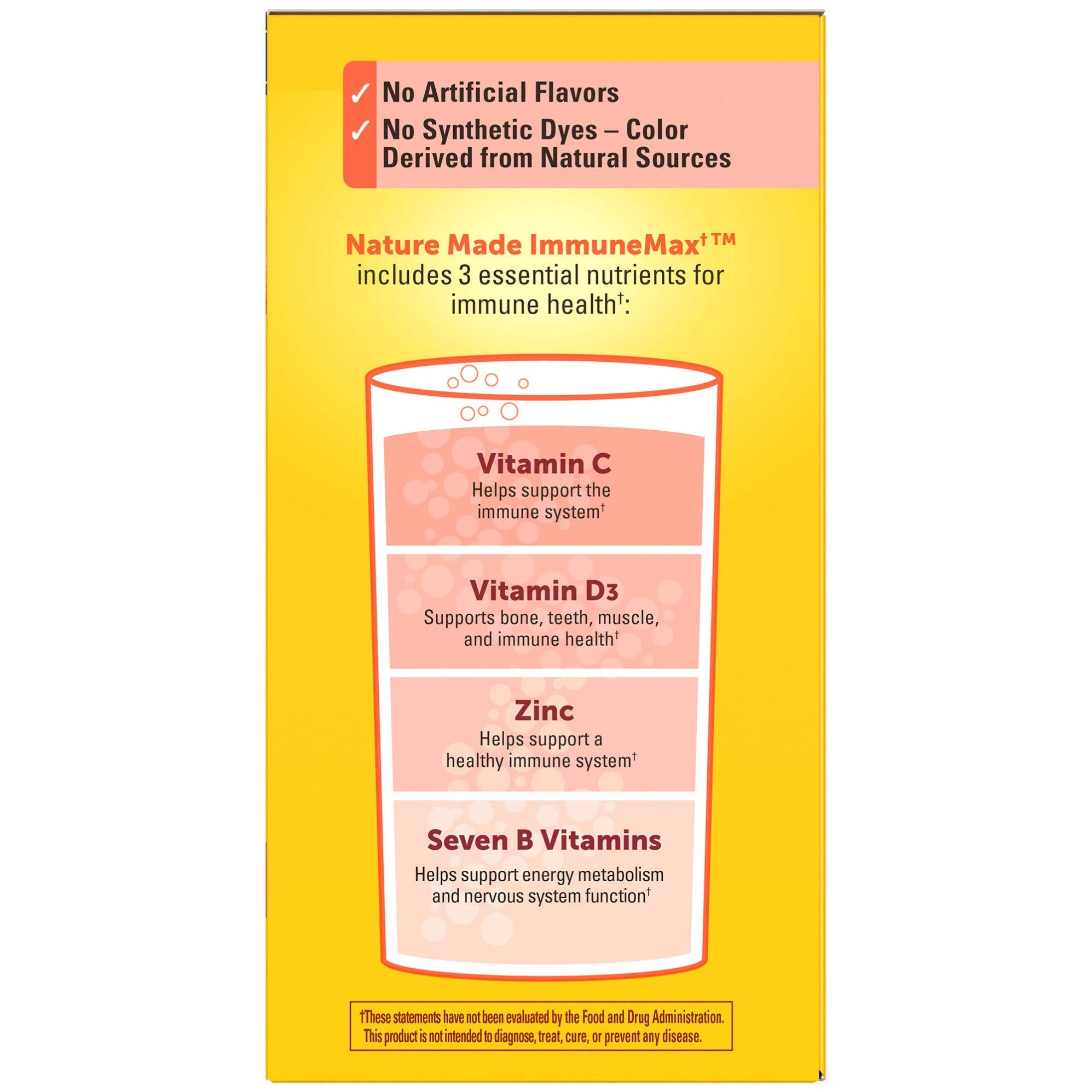 Nature Made ImmuneMAX Fizzy Drink Mix – Vitamin C, D & Zinc Immune Support, 30 Sticks