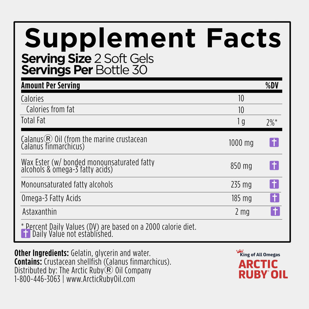 Immunocorp Arctic Ruby Oil - Omega-3 + Astaxanthin 2mg | 60 Softgels x3 Pack