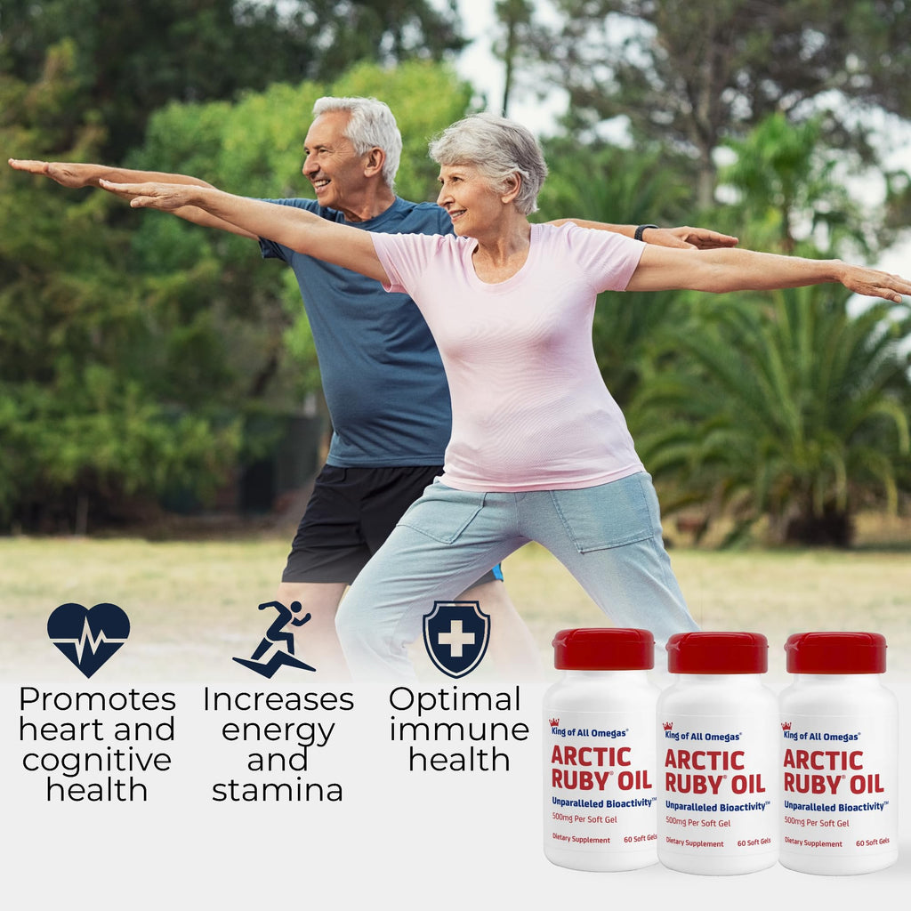 Immunocorp Arctic Ruby Oil - Omega-3 + Astaxanthin 2mg | 60 Softgels x3 Pack