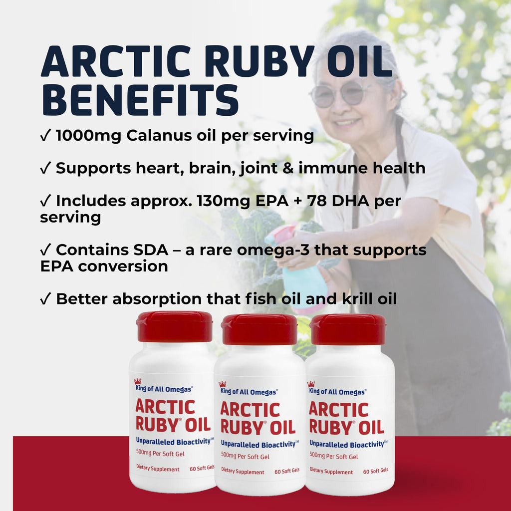 Immunocorp Arctic Ruby Oil - Omega-3 + Astaxanthin 2mg | 60 Softgels x3 Pack