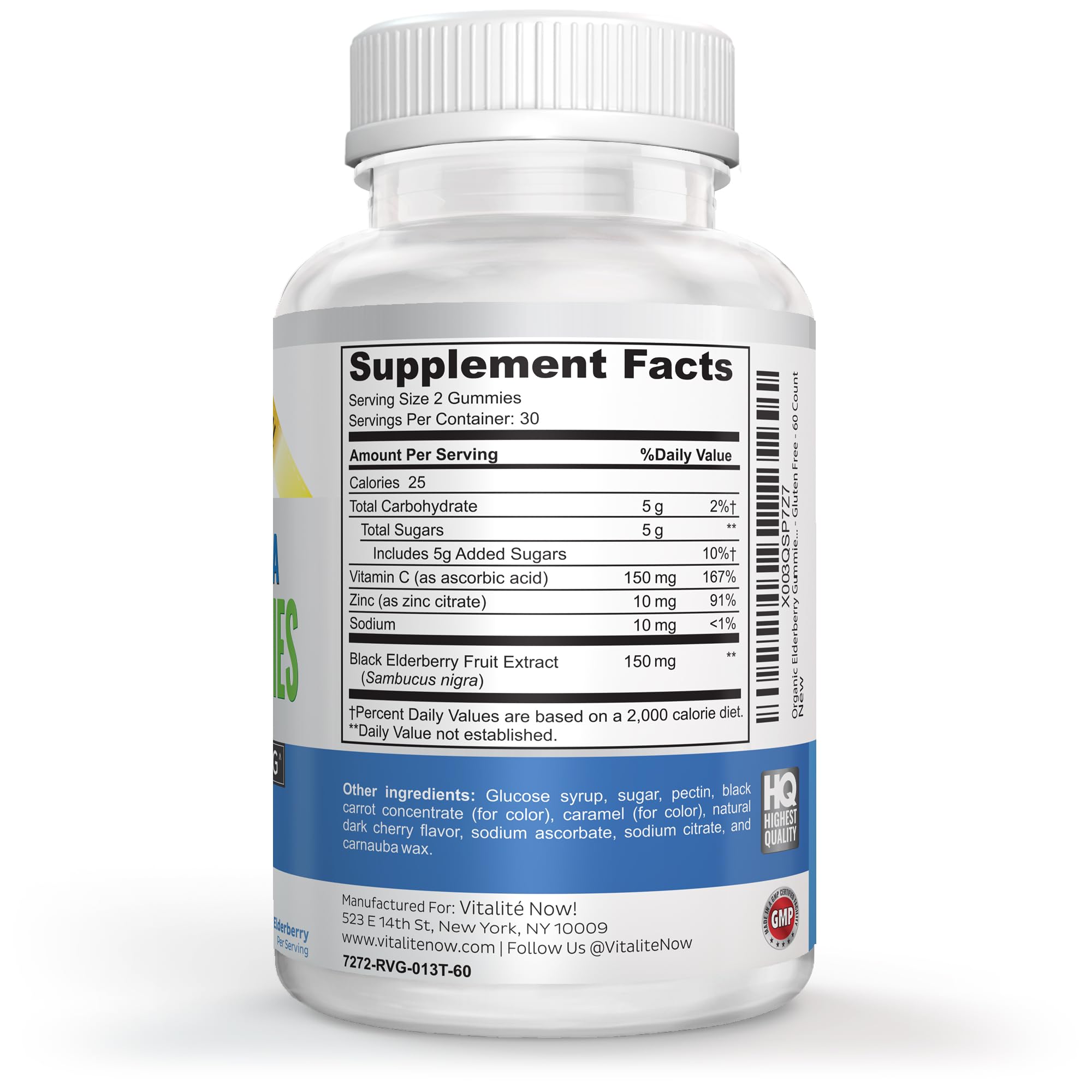 Improved Formula Organic Elderberry Gummies - USDA Certified - Vitamin C & Zinc - Chewable Sambucus - Immune System Support - Vegetarian & Vegan - Dark Cherry Flavored - Gluten Free - Non-GMO