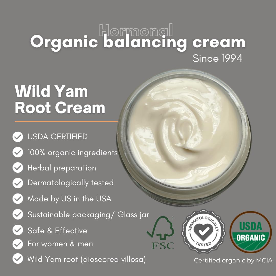 Indian Meadow Herbals Wild Yam Root Cream (4oz) – Organic PMS & Menopause Relief, Estrogen & Progesterone-Free | Made in USA