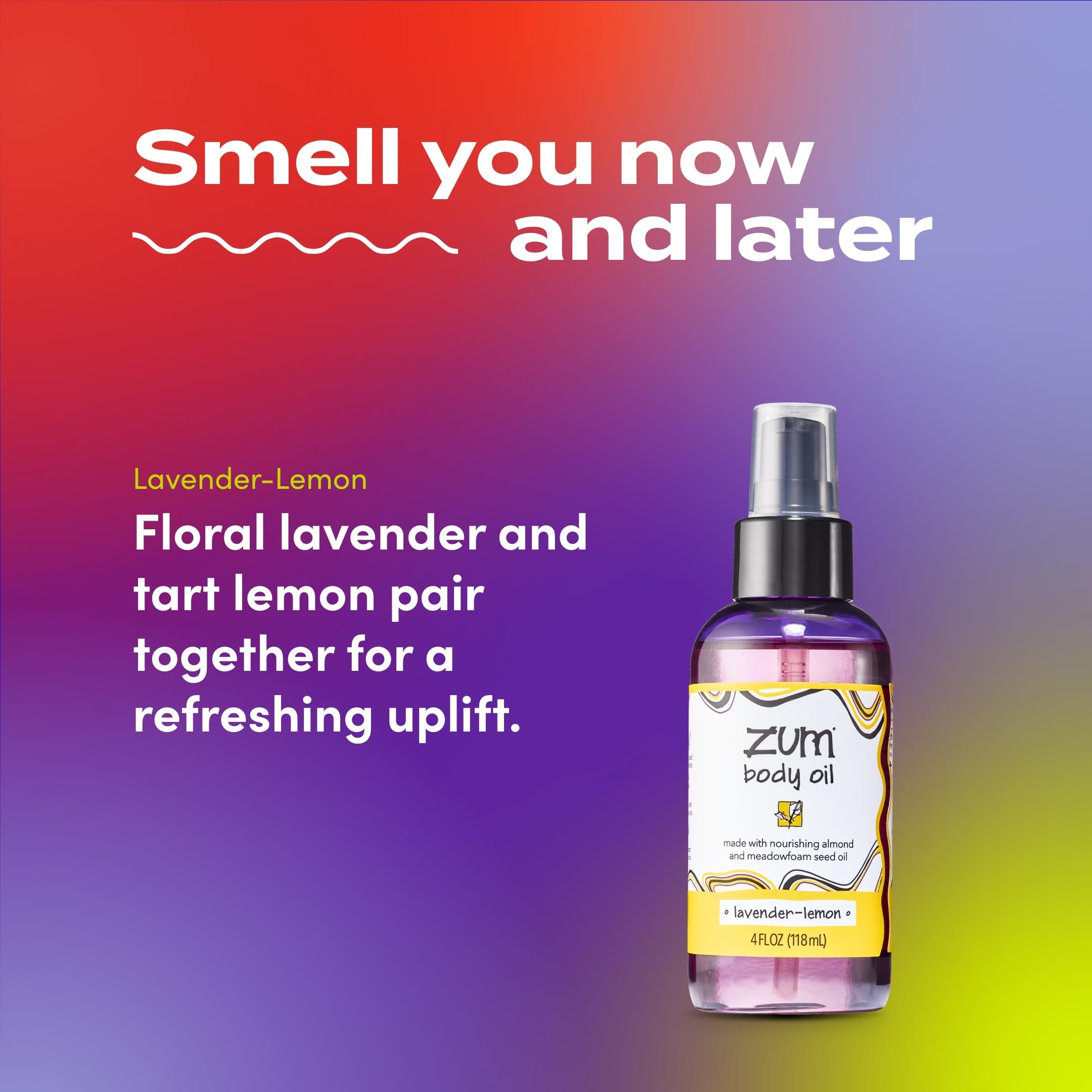 Indigo Wild Zum Lavender-Lemon Body Oil – 4 oz Nourishing Massage Oil