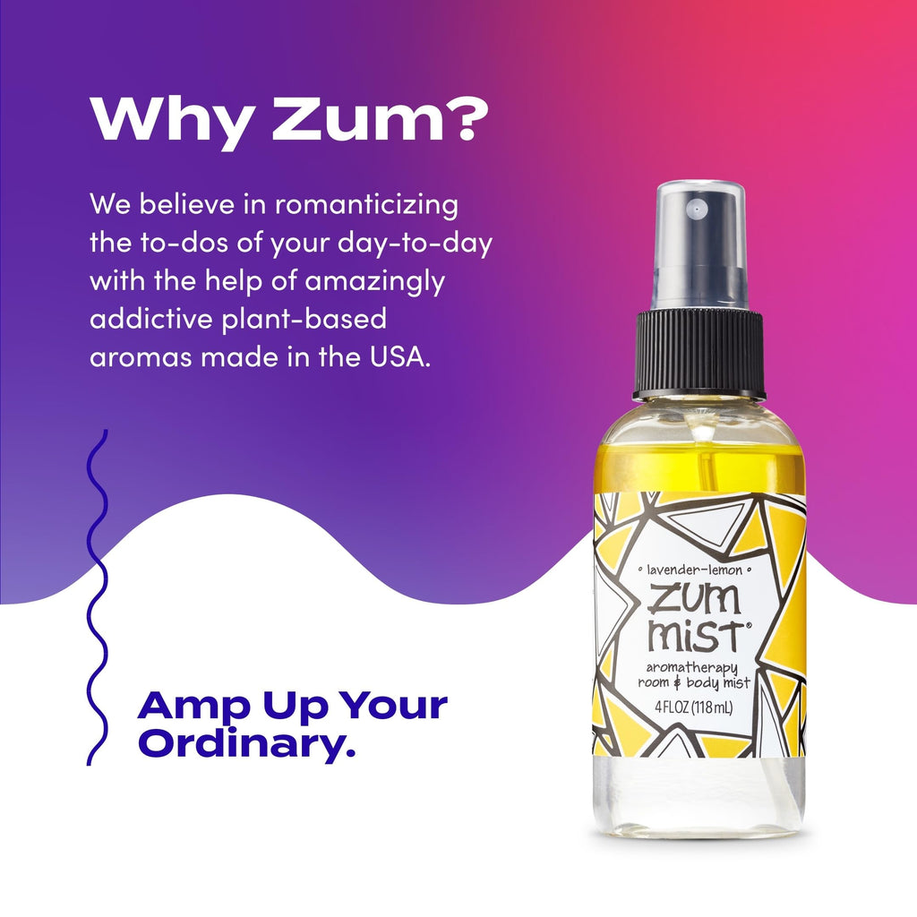 Indigo Wild Zum Mist Room & Body Spray – Lavender-Lemon Aromatherapy Essential Oil Spray (4 oz)