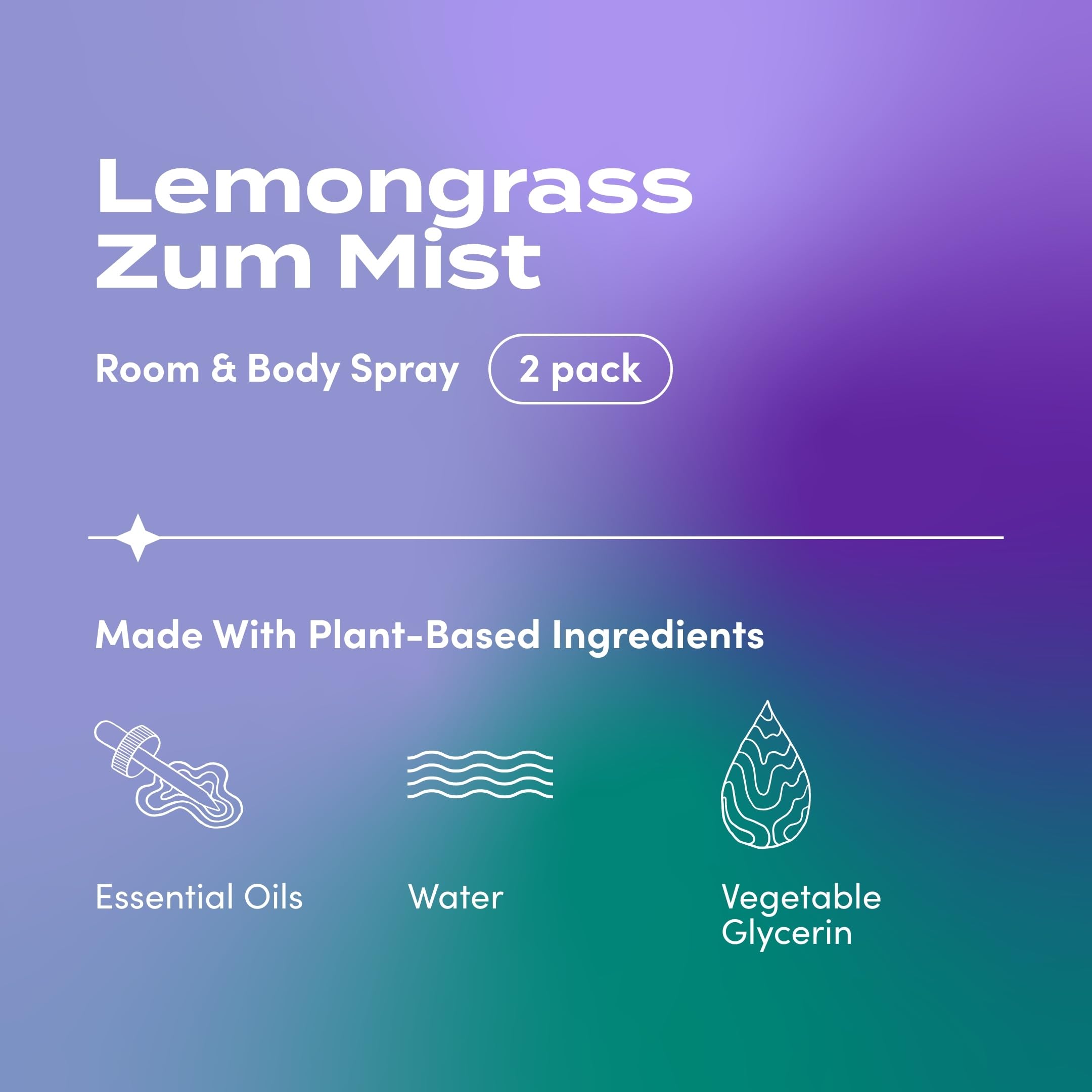 Indigo Wild Zum Mist Lemongrass Room & Body Spray | 4 oz 2 Pack