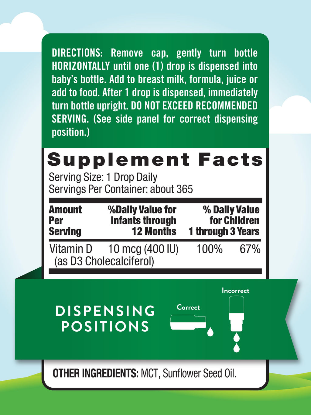 Nature's Truth Vitamin D Drops for Infants — 400 IU, 9.2 mL