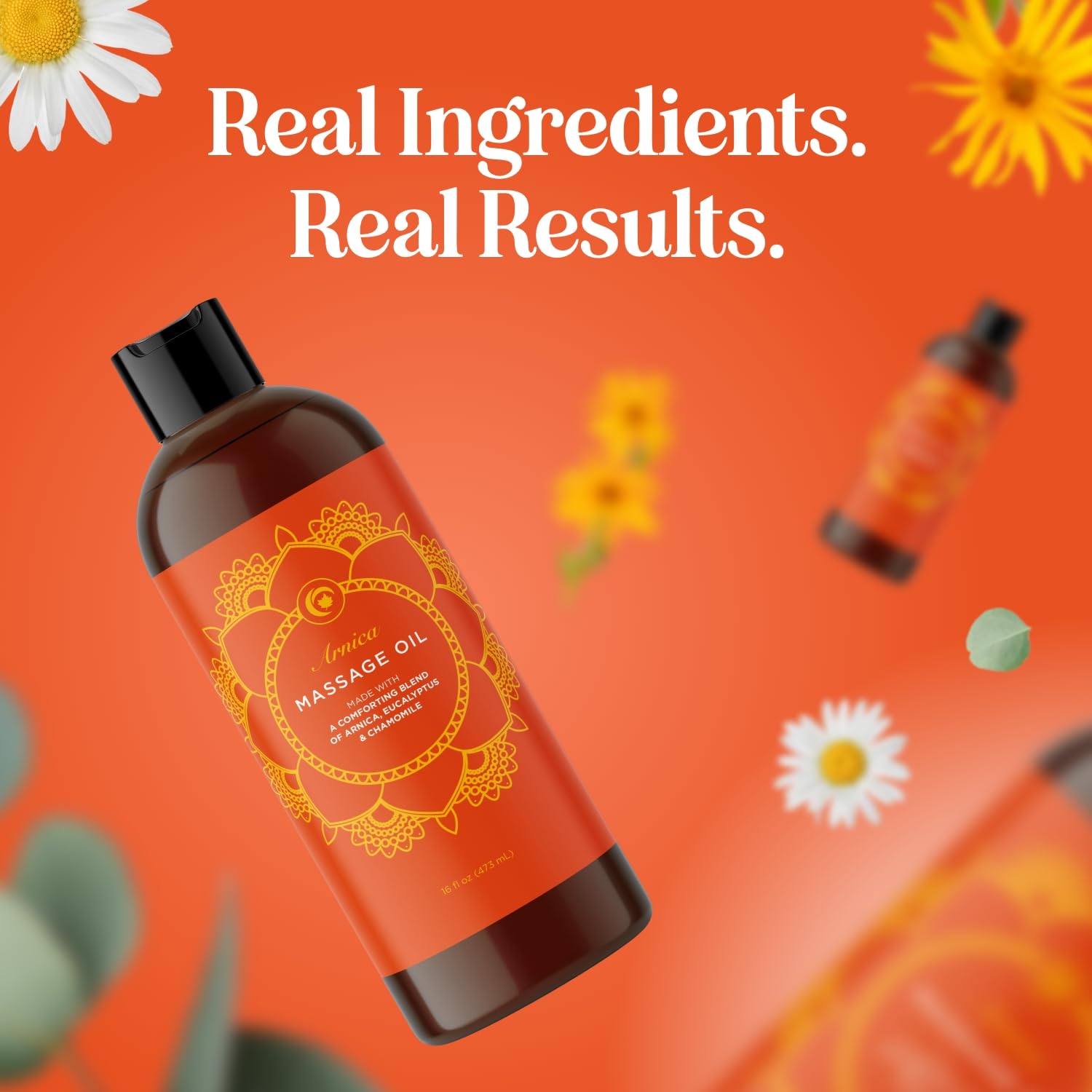 Arnica Massage Oil for Muscle Relaxing – Full Body Relief (16 oz) – Vegan & Non-GMO