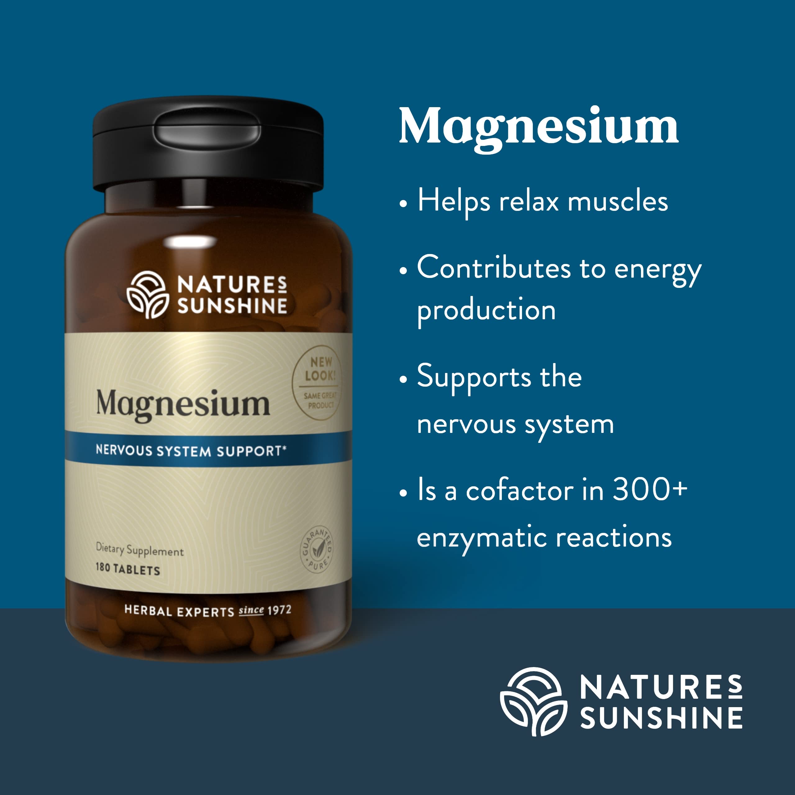 Nature's Sunshine Magnesium 250 mg - 180 Tablets | Supports Nervous & Structural Systems