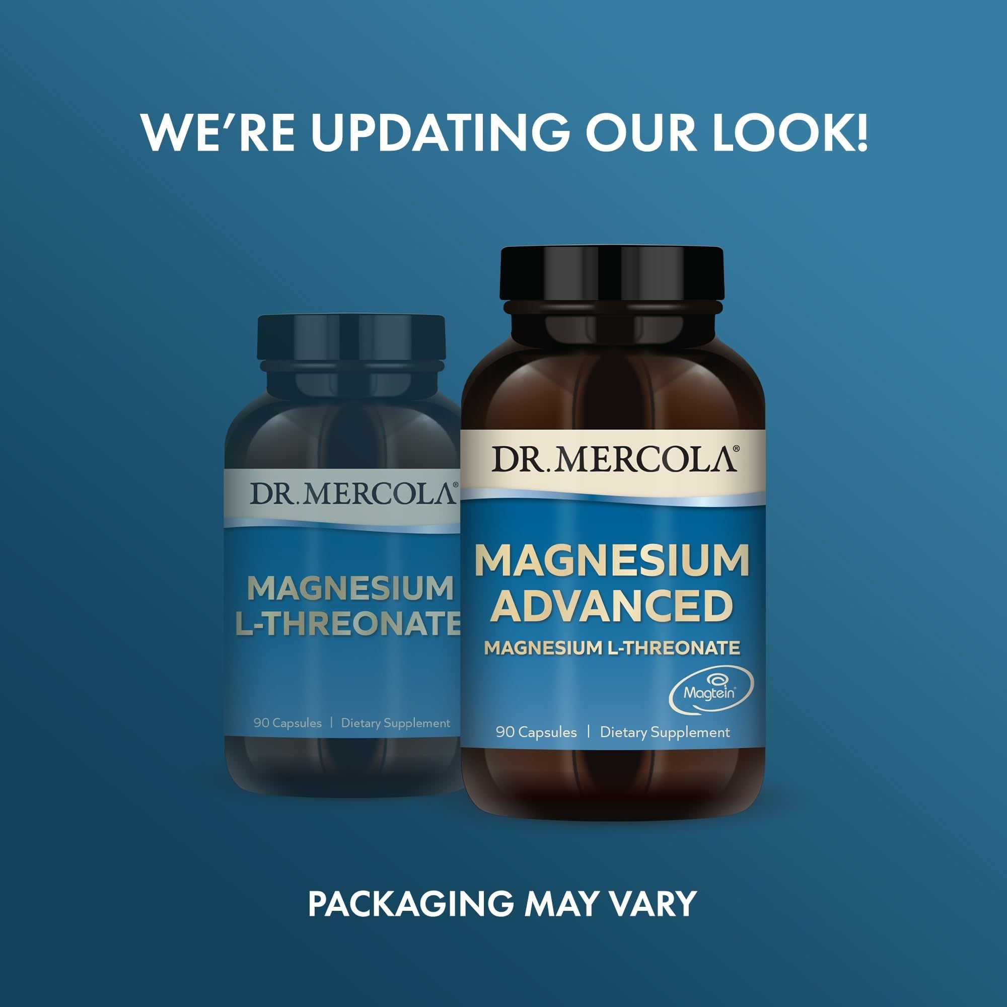 Dr. Mercola Magnesium Advanced – 2,000 mg Magtein Magnesium L-Threonate for Brain & Cellular Support | 2 Pack, 60 Servings