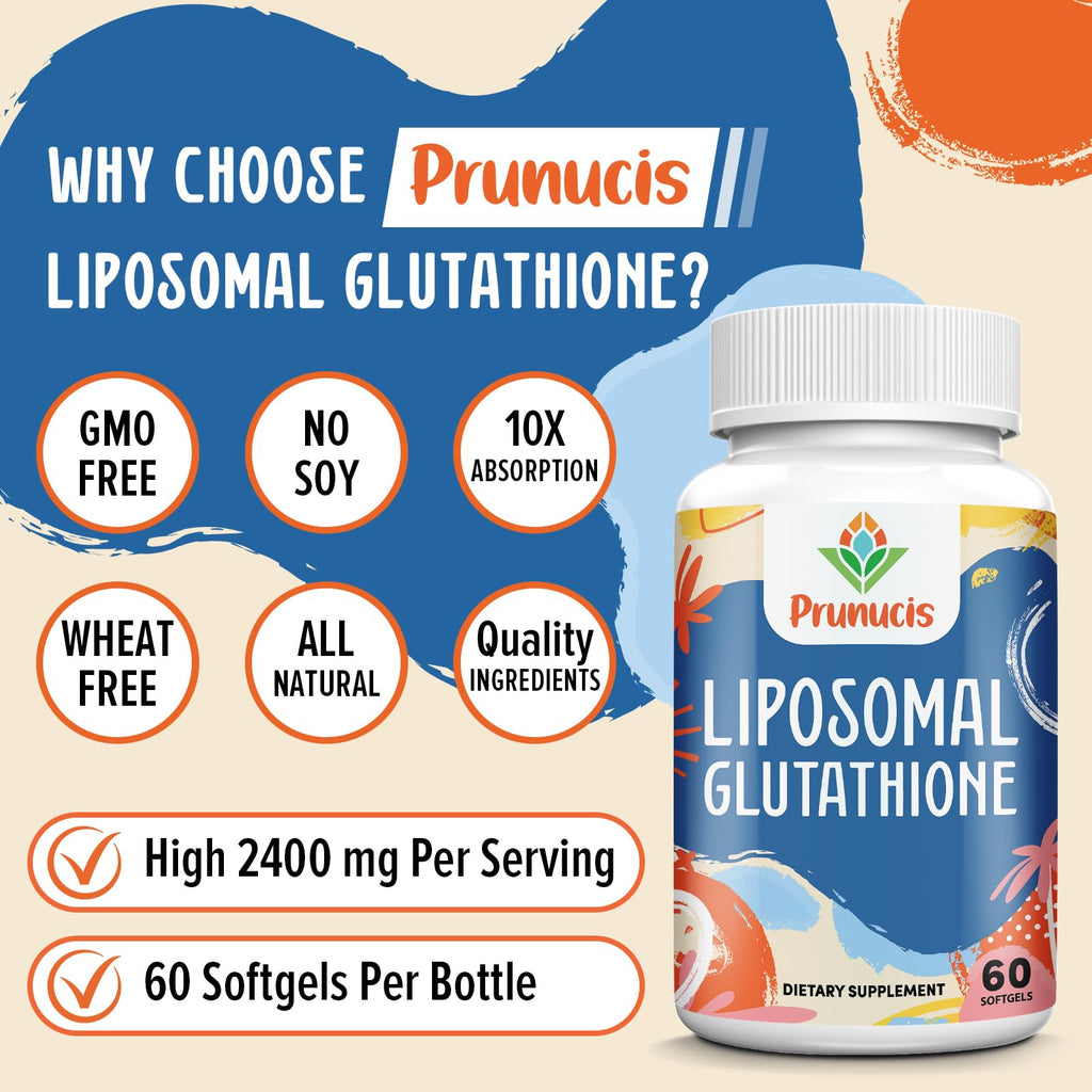 2400mg Liposomal Glutathione with Vitamin C, Milk Thistle & Alpha-Lipoic Acid | 60 Softgels