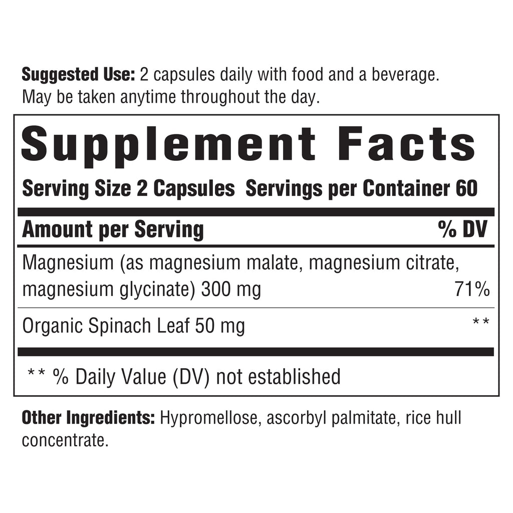 INNATE Magnesium 300 mg – Muscle Relaxation Supplement | Vegetarian & Gluten-Free | 120 Capsules (60 Servings)
