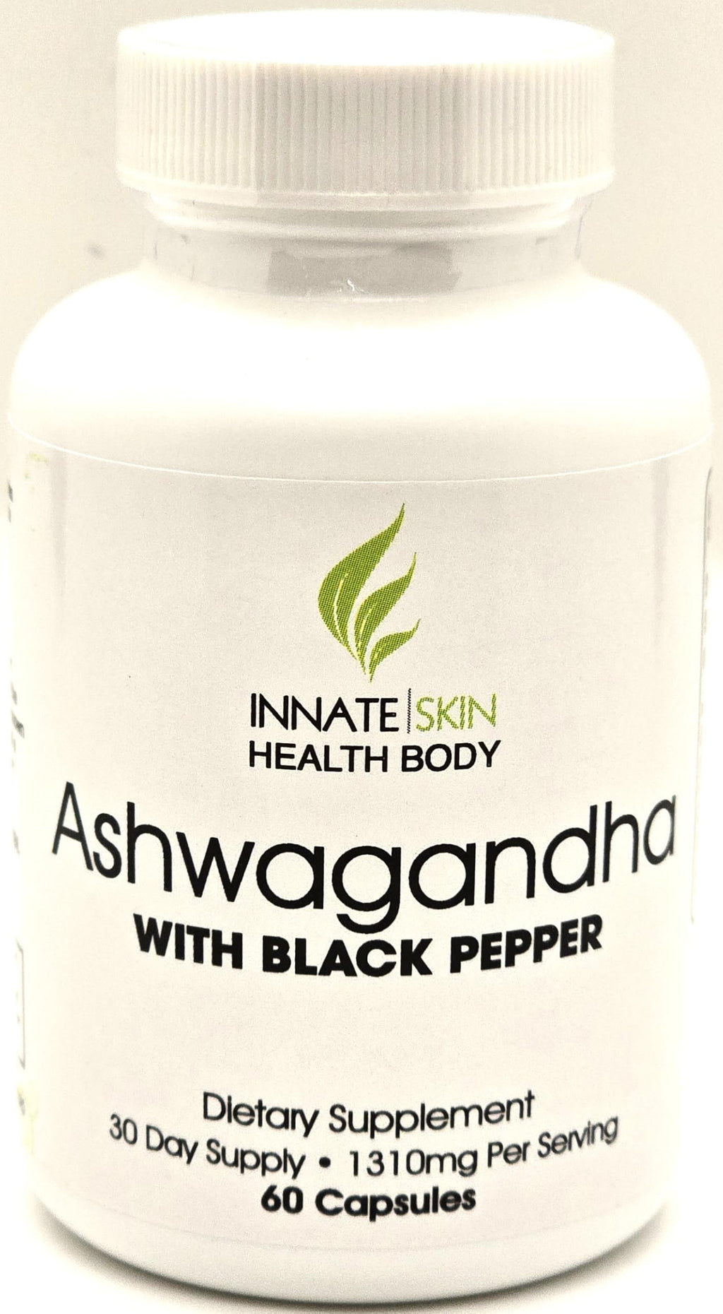 Ashwagandha Extra Strength 1300mg with BioPerine - Innate Skin Health | 60 Veggie Capsules