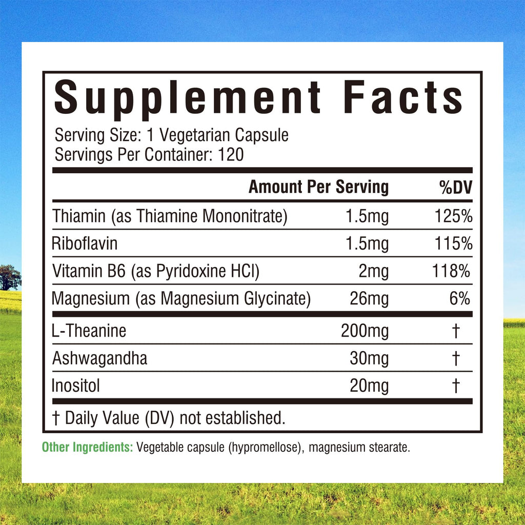 Innate Vitality L-Theanine 200 mg – 7-in-1 Sleep & Focus Support, 120 Capsules