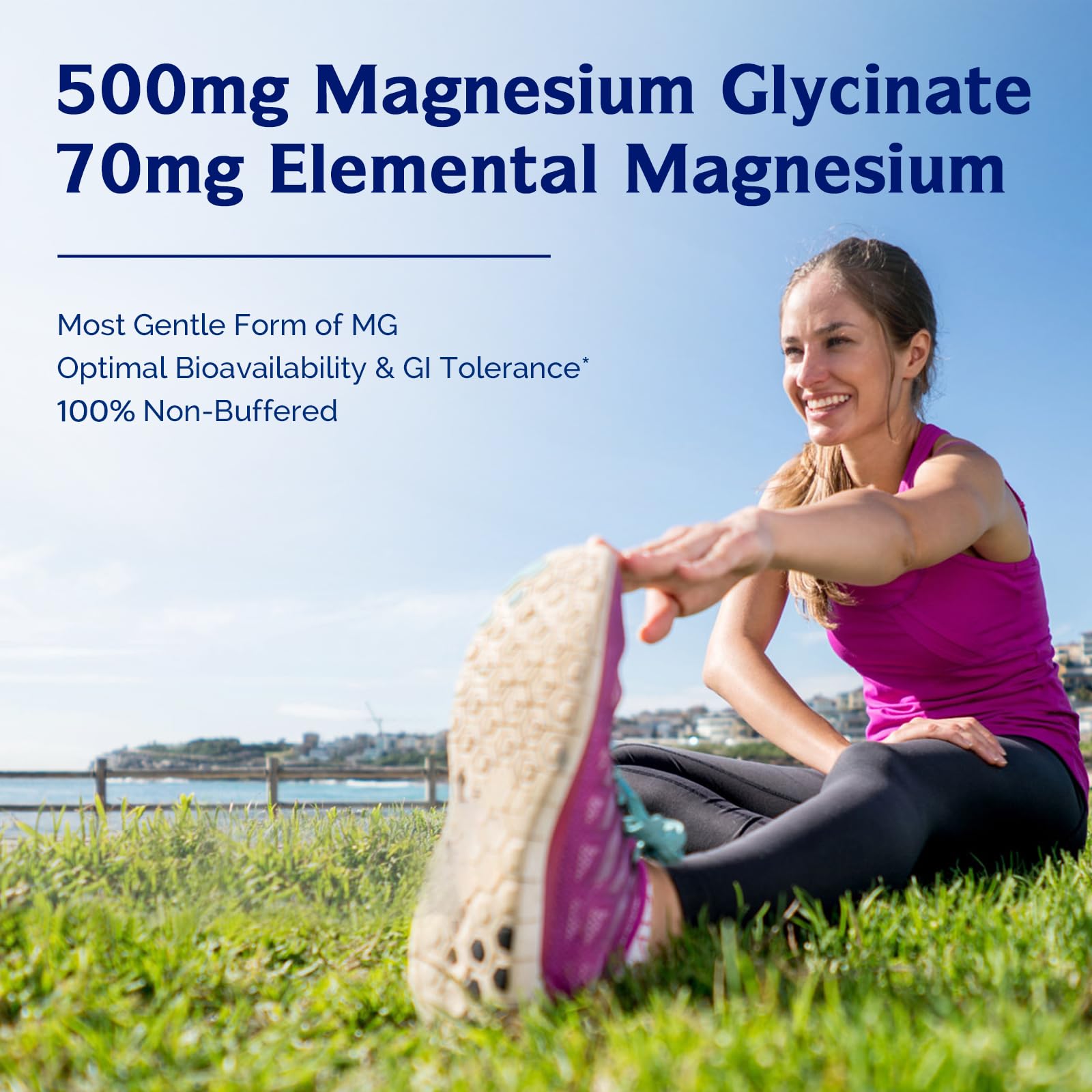 Innate Vitality Magnesium Glycinate 500mg | 70mg Elemental Mg | High Absorption | 120 Vegan Capsules
