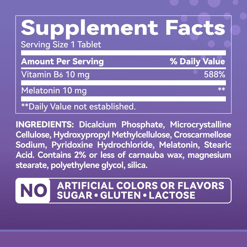 Inner Brightness Melatonin 10mg Tablets - Timed Release Sleep Aid | 200-Count