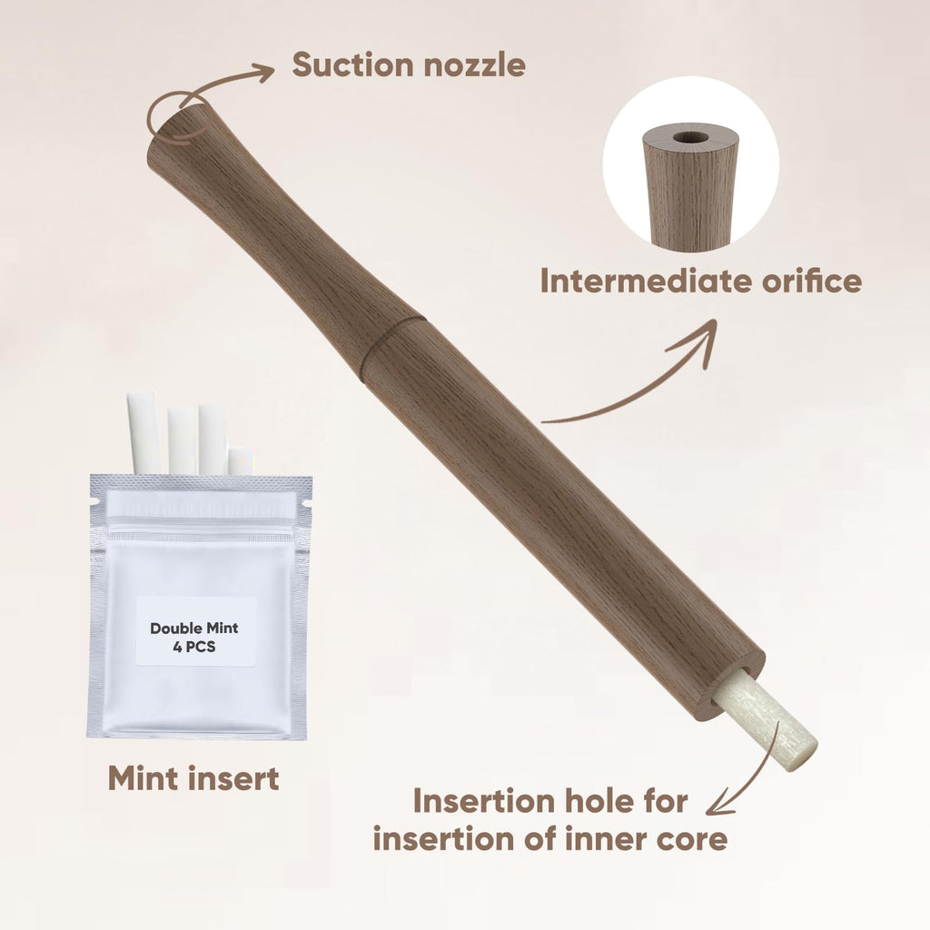 Smokeless Inhaler for Quit Smoking – 4 Inner Core Packs (Walnut)