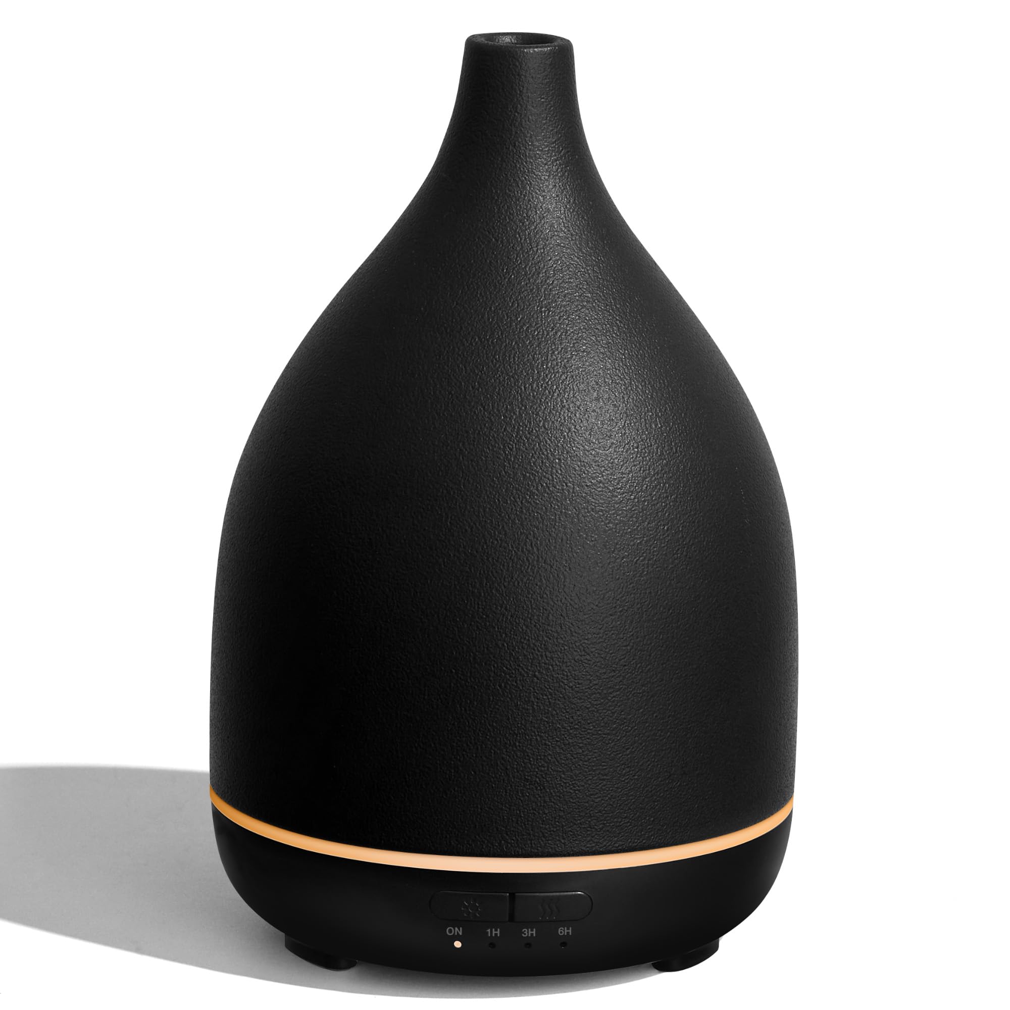 InnoGear 300ML Ceramic Oil Diffuser – Ultrasonic Aromatherapy Humidifier, 4 Timers, Auto-Off, Black