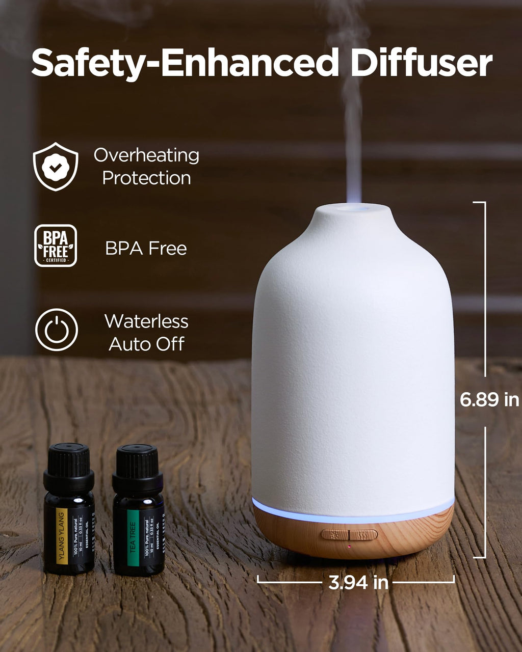 InnoGear 150ml Ceramic Essential Oil Diffuser – Handcrafted Stone Aroma Diffuser