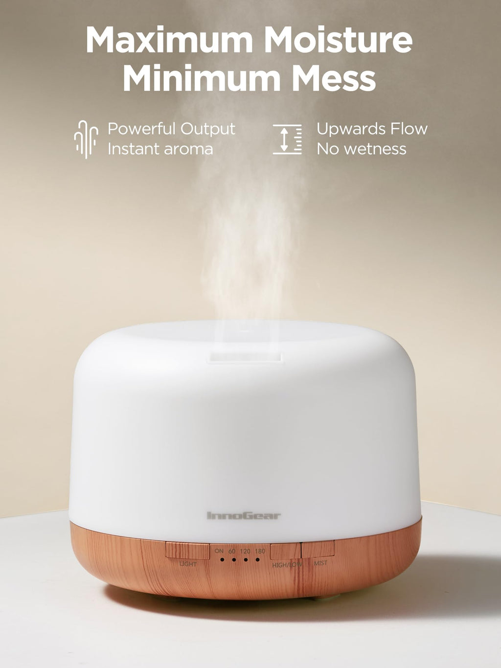 InnoGear Aromatherapy Diffuser & 10 Essential Oils Set - 500ml, Remote