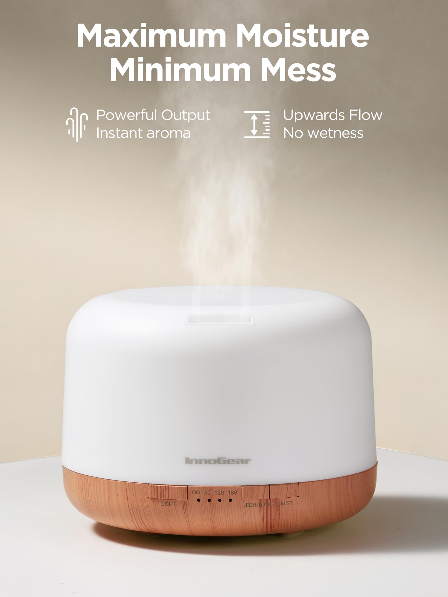 InnoGear Aromatherapy Diffuser & 10 Essential Oils Set - 500ml, Remote