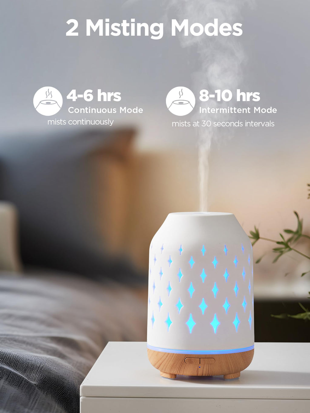 InnoGear 150ml Ceramic Diffuser – Ultrasonic Cool Mist, 2 Mist Modes