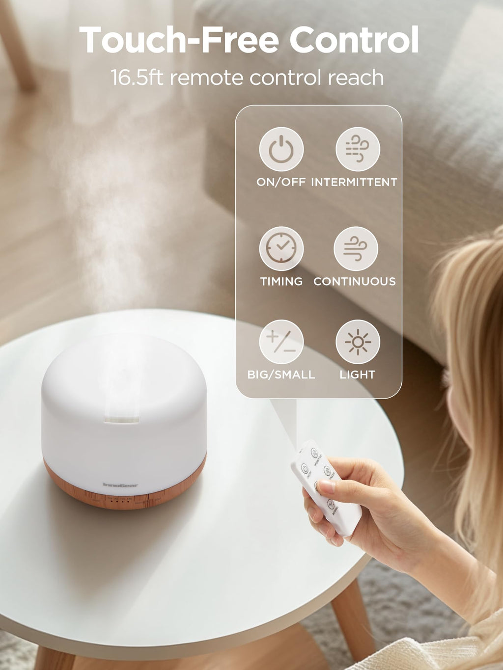 InnoGear Aromatherapy Diffuser & 10 Essential Oils Set - 500ml, Remote
