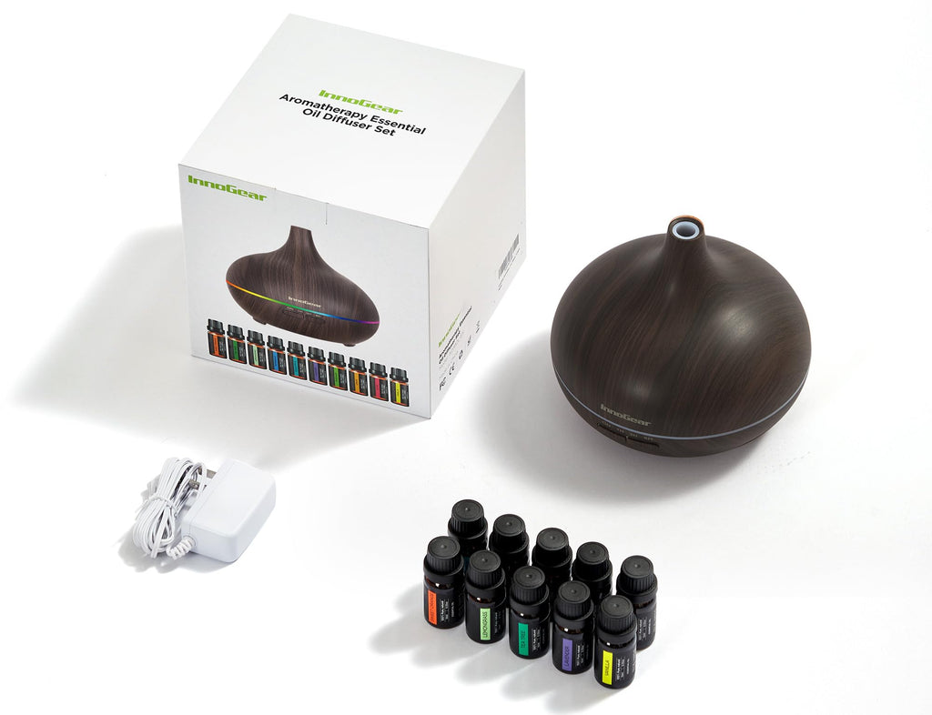 InnoGear Aromatherapy Diffuser & 10 Essential Oils Set — 400ml Ultrasonic Diffuser