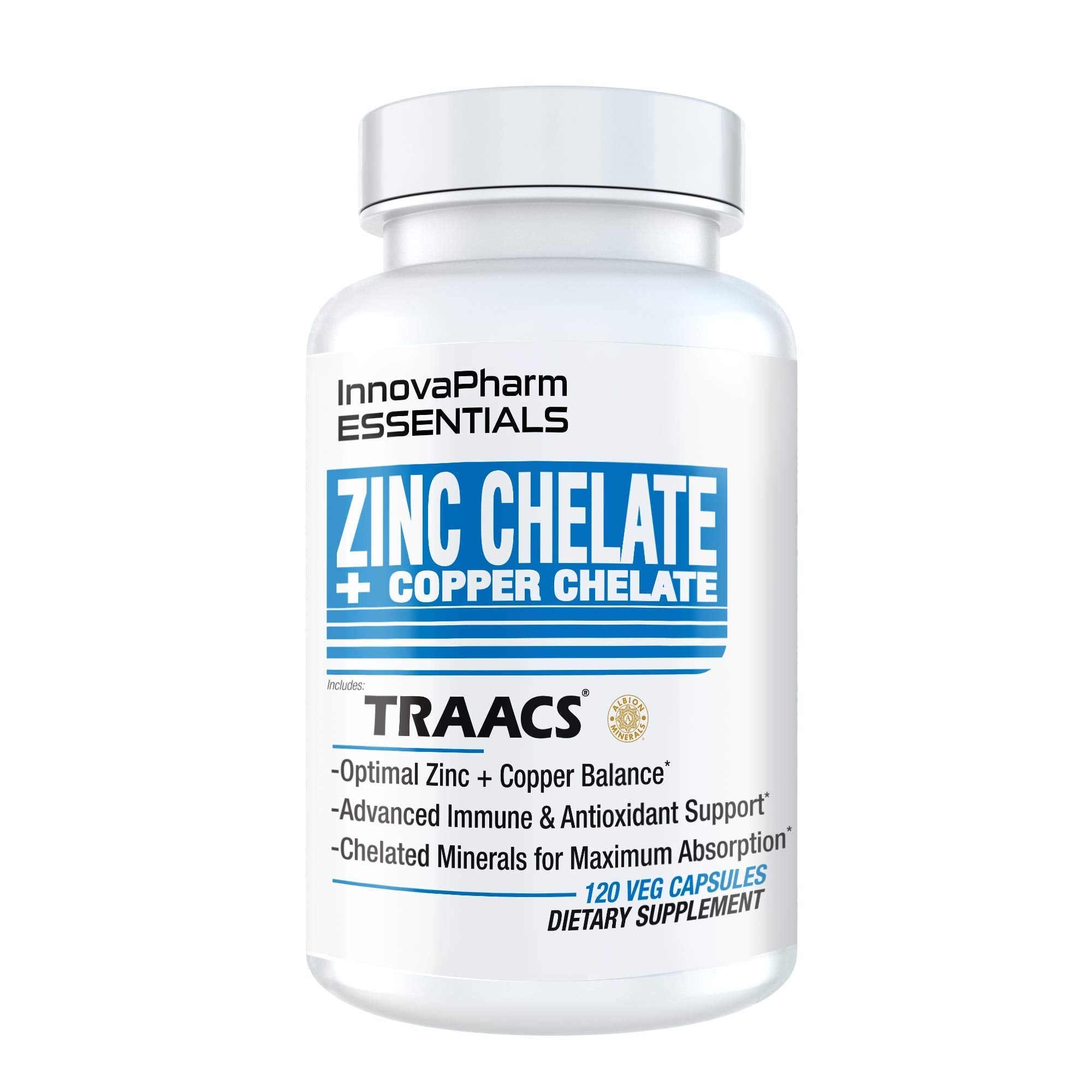 InnovaPharm Zinc Chelate + Copper Chelate - 120 Veg Caps