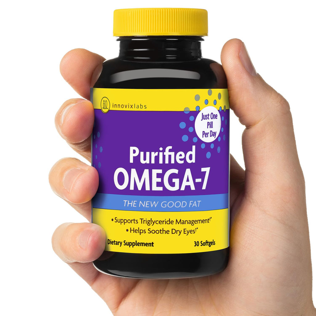 InnovixLabs Purified Omega 7 Supplement - 210 mg Palmitoleic Acid, Metabolism & Triglyceride Support, IFOS Approved, 30 Softgels