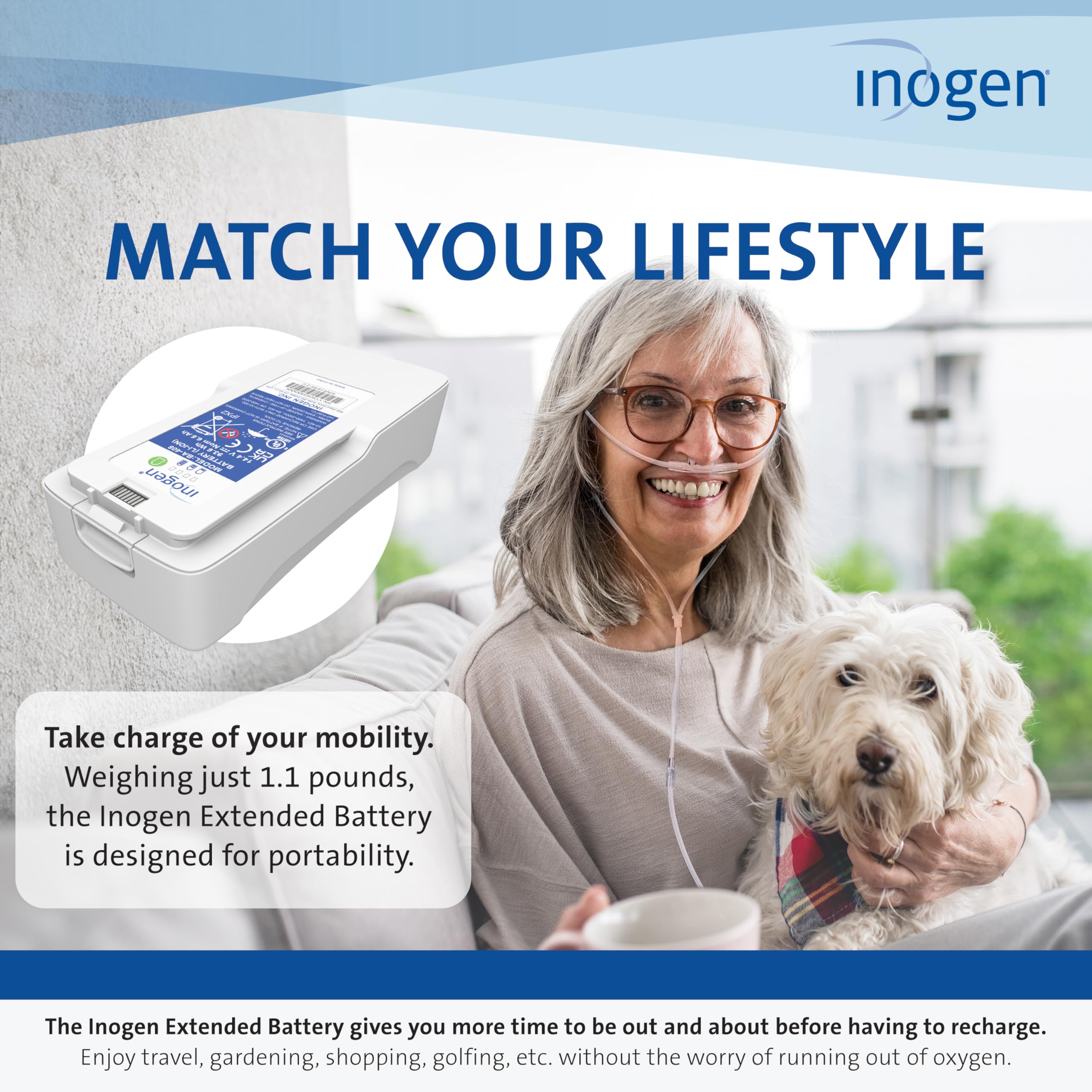 Inogen Extended (8-Cell) Battery — Replacement Battery for Inogen One G4 / Rove 4