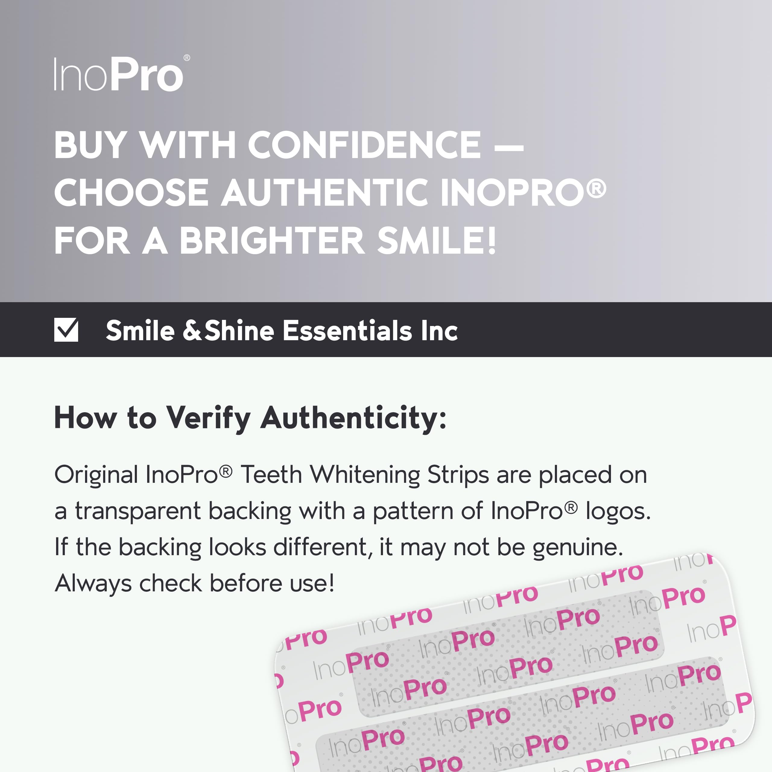 InoPro Natural Teeth Whitening Strips Kit – 14 Treatments for Sensitive Teeth (28 Strips) – Peroxide-Free