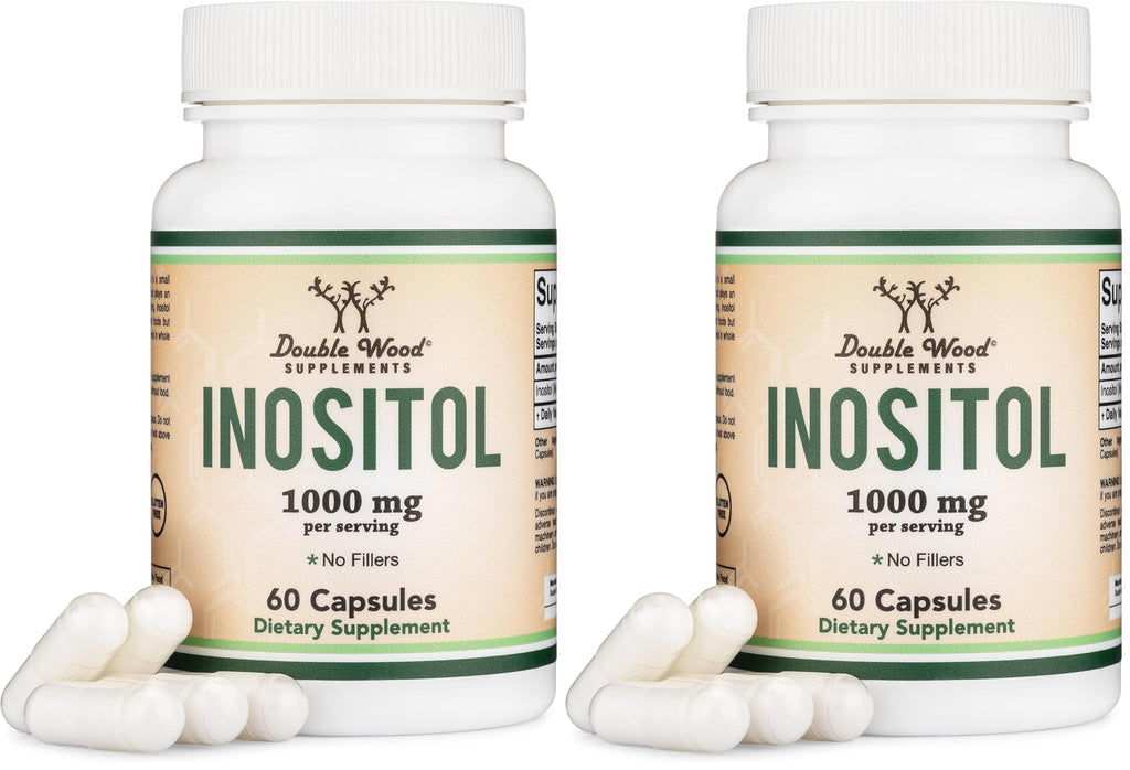 Inositol 1000mg Capsules (Myo-Inositol) for Women's Health – Double Wood, Pack of 2