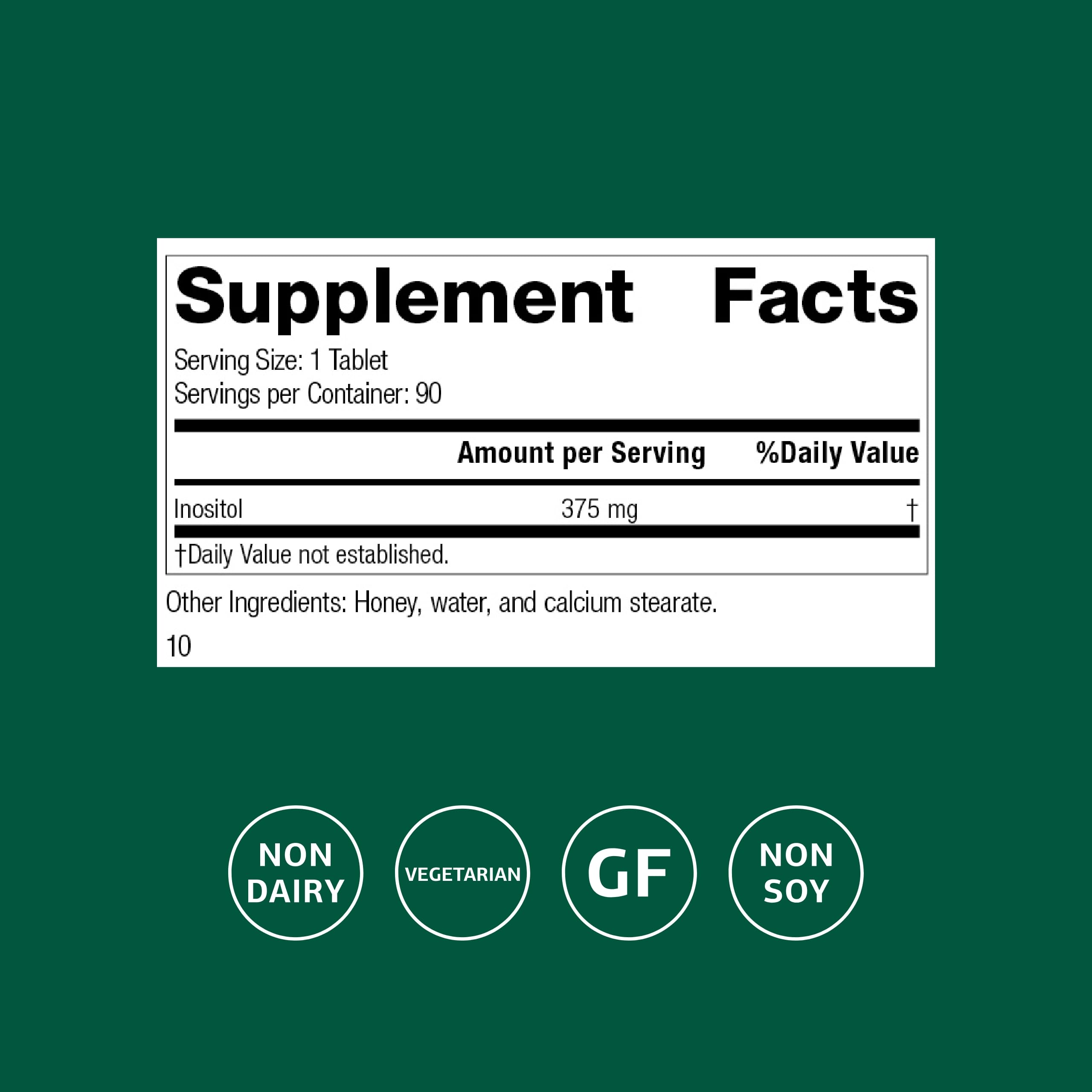Standard Process Inositol 90 Tablets – Nervous System, Lipid & Heart Health