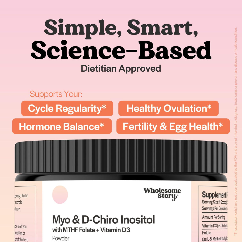 Inositol Powder with MTHF Folate & Vitamin D3 – 30 Servings | Hormonal Balance & Ovarian Support