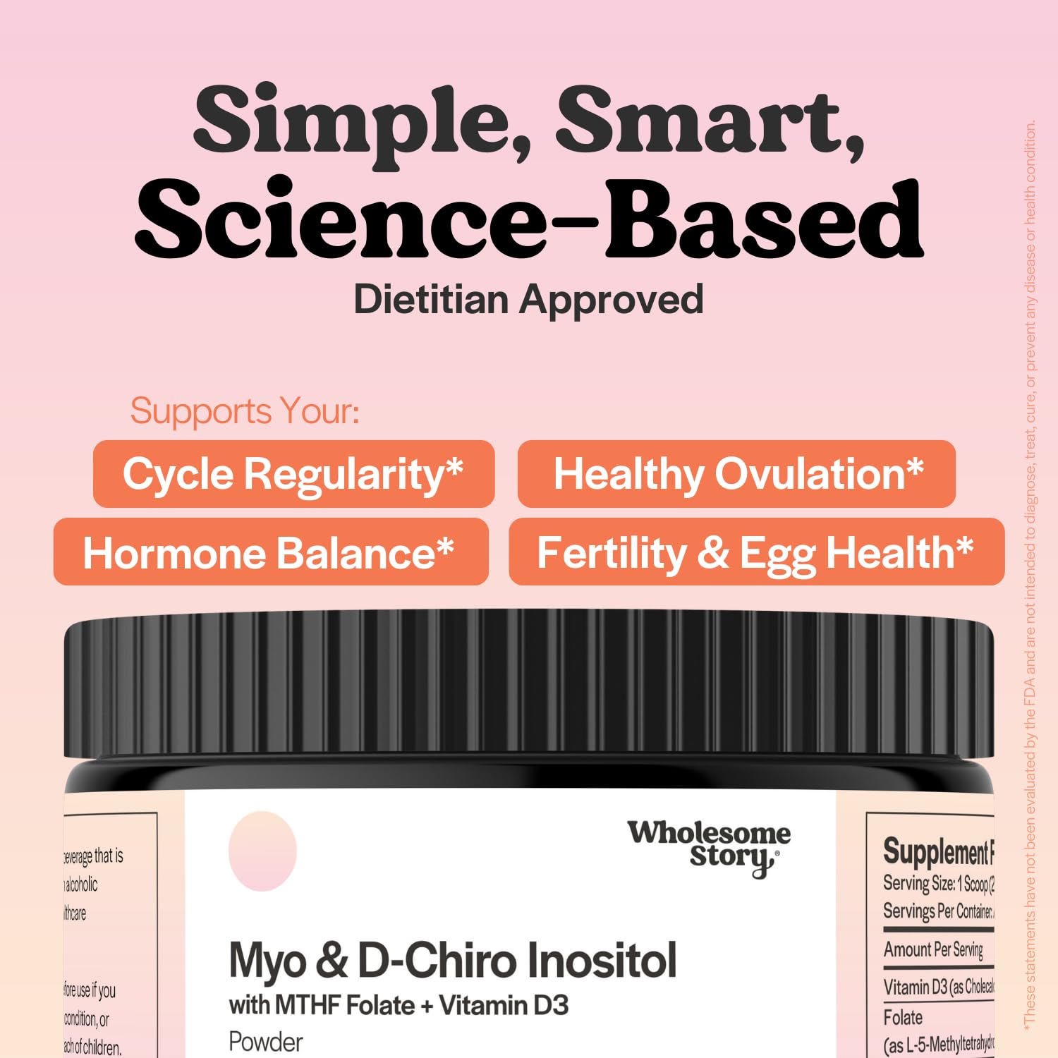 Inositol Powder with MTHF Folate & Vitamin D3 – 30 Servings | Hormonal Balance & Ovarian Support
