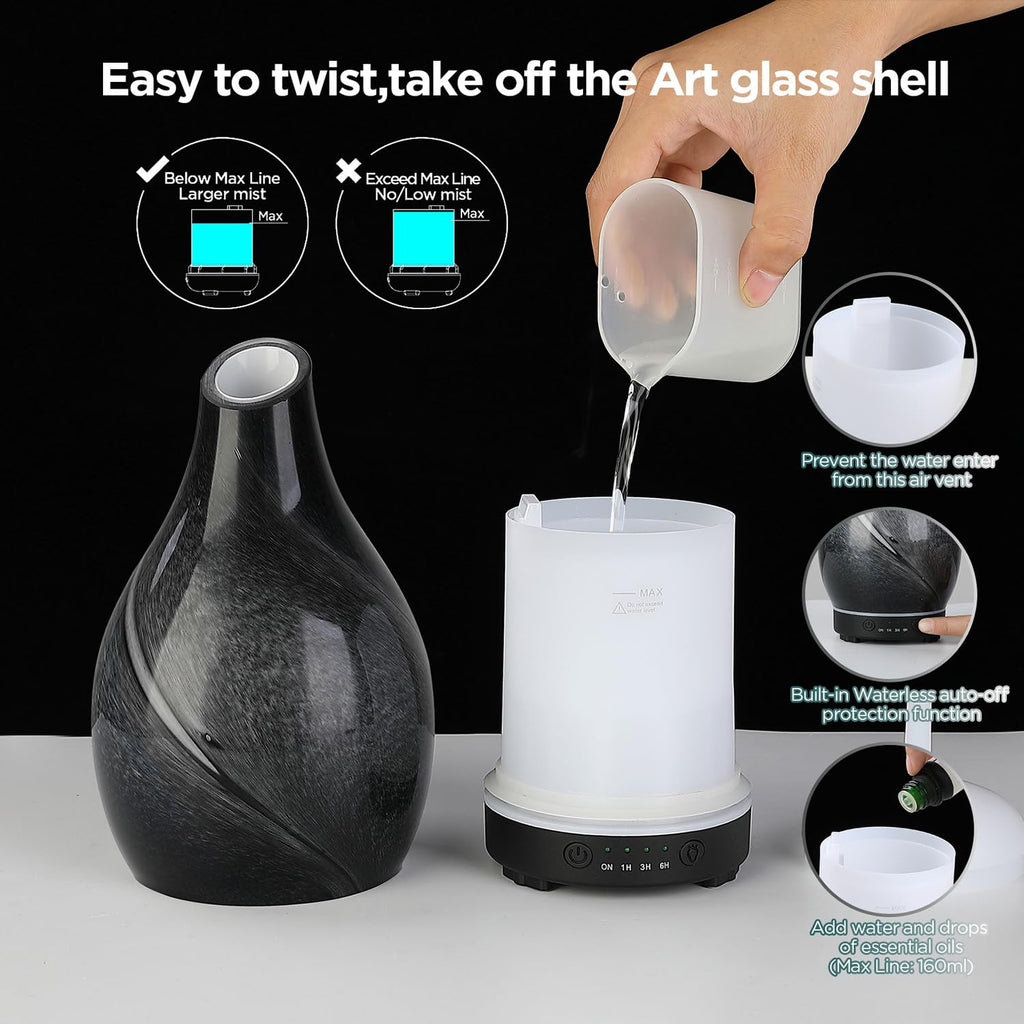 INRORANS Star River Aromatherapy Diffuser 160ml | Ultrasonic Diffuser, 7-Color LED Night Light, Auto Shut-Off