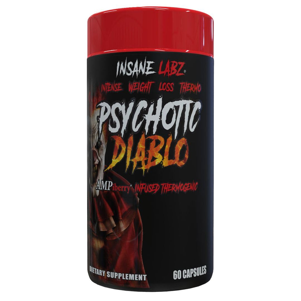 Psychotic Diablo Thermogenic Fat Burner by Insane Labz – Grains of Paradise, Theobromine, AMPiberry | 60 Servings