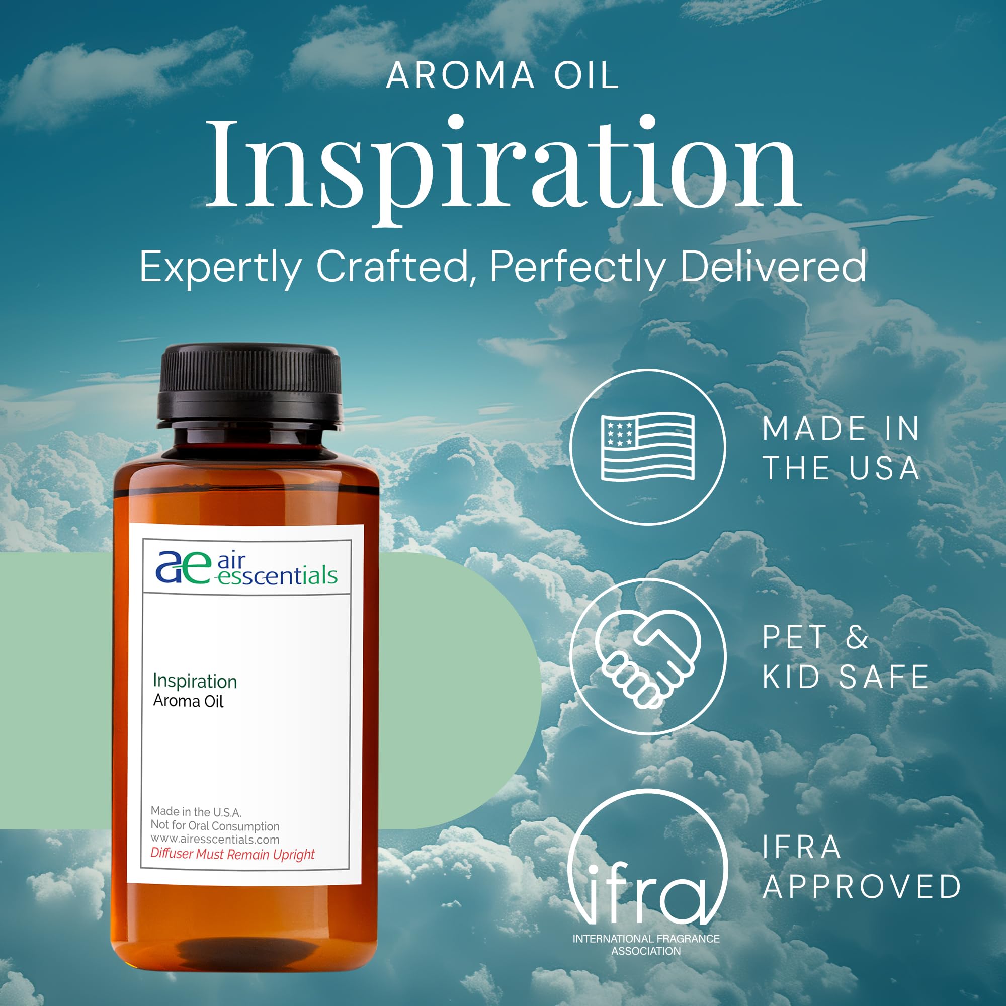 Inspiration Aroma Oil | Diffuser Blend — Zesty Citrus & Florals, 300 mL