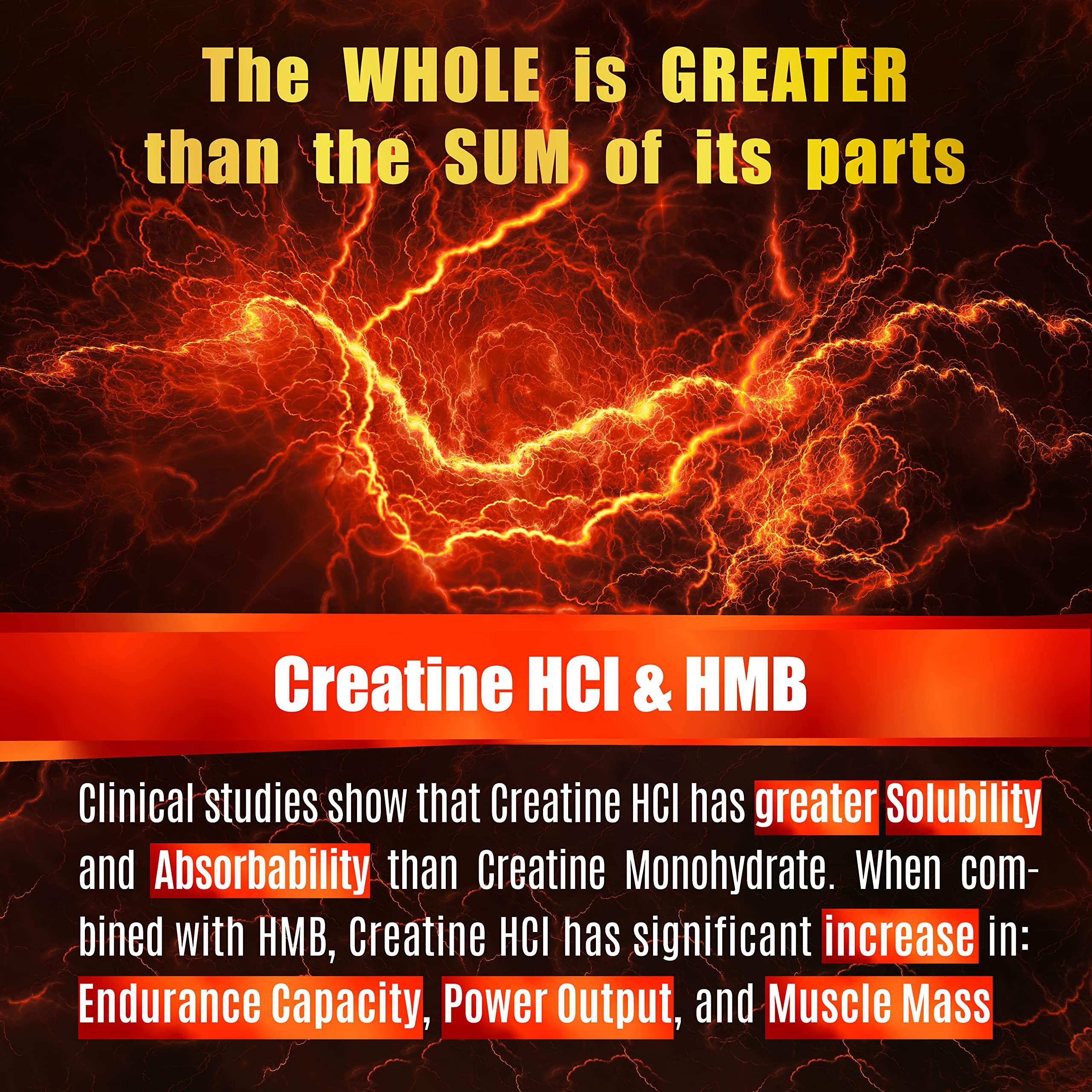 Creatine HCl Capsules with HMB – Muscle, Endurance & Strength | 180 Vegan Capsules