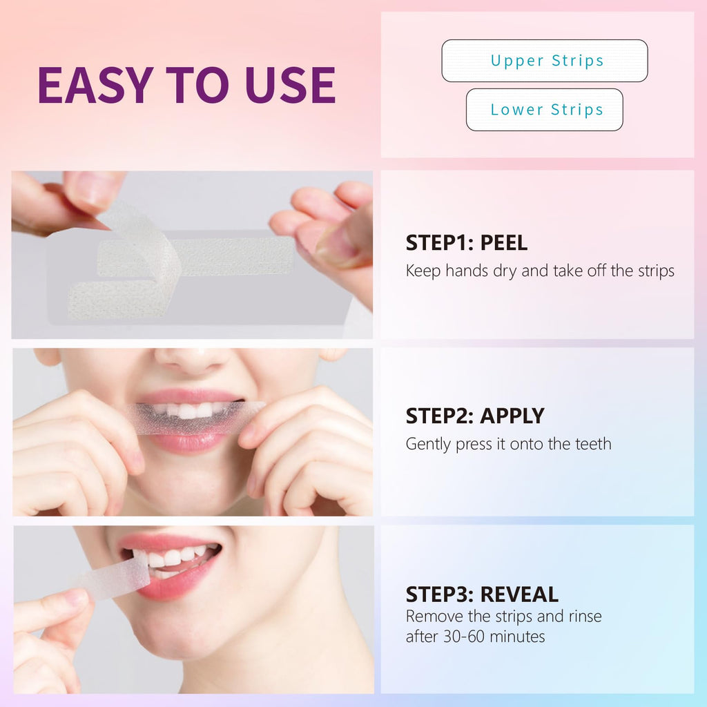 Coconut Whitening Strips – Enamel Safe, Non-Slip (18 Treatments)