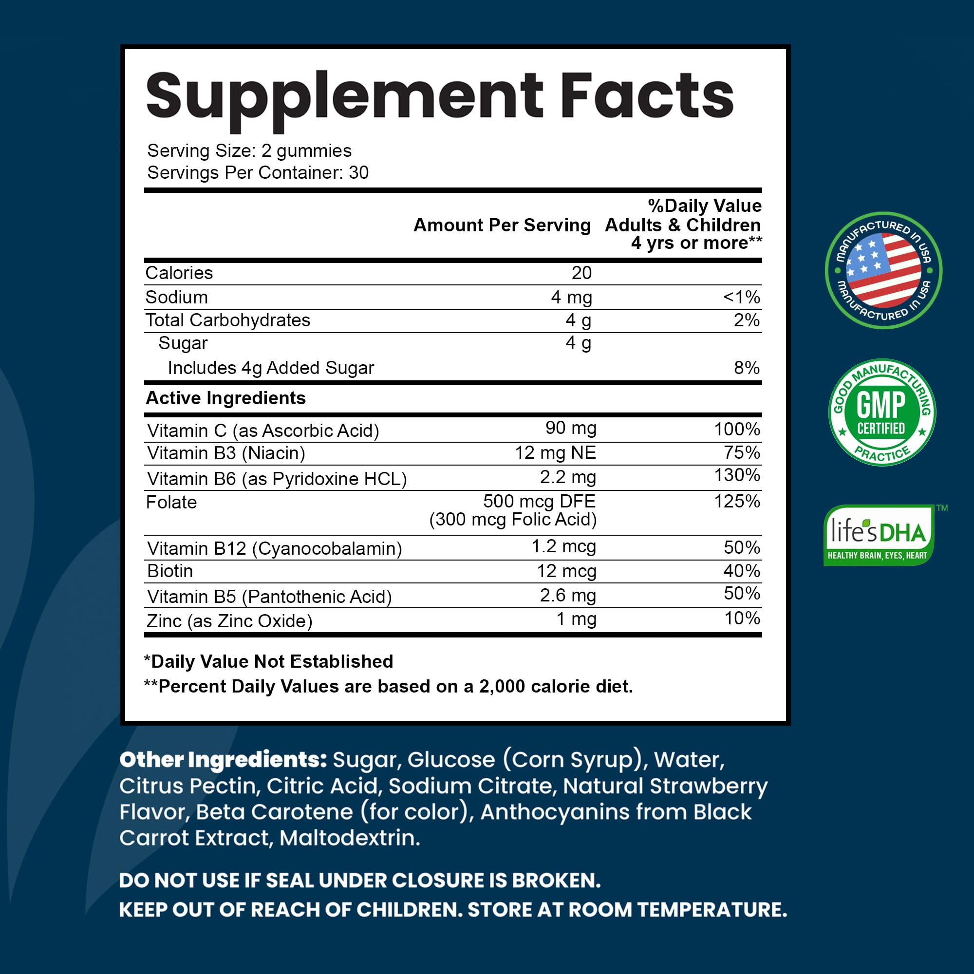 INTEGO NUTRITION Vitamin B Complex Gummies for Adults – Strawberry Flavor, 60 Count | Energy & Brain Health