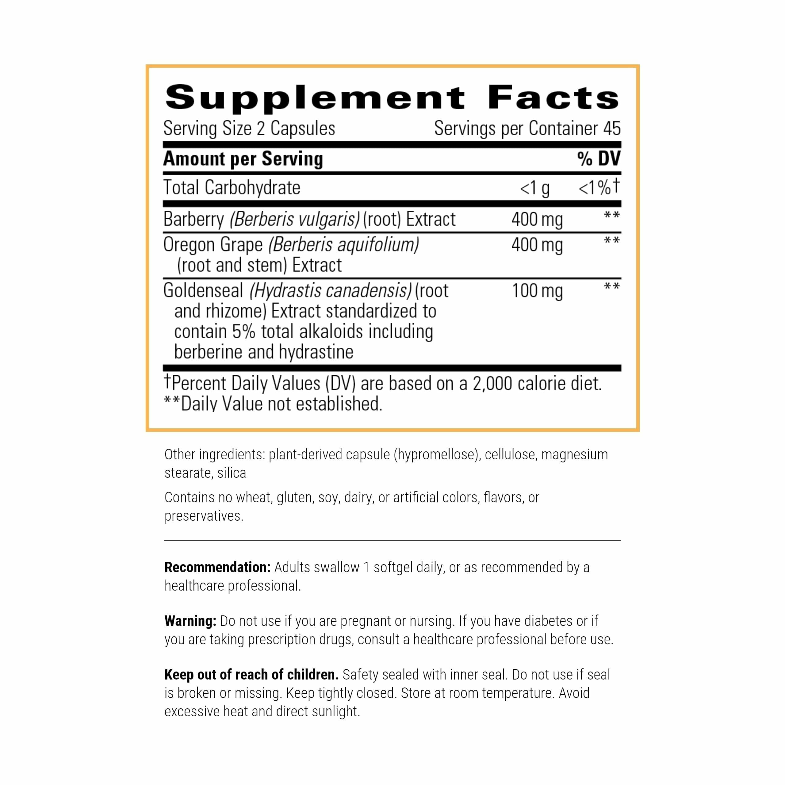 Integrative Therapeutics Berberine Complex - Digestive & Gut Health Supplement | 90 Capsules (45 Servings)
