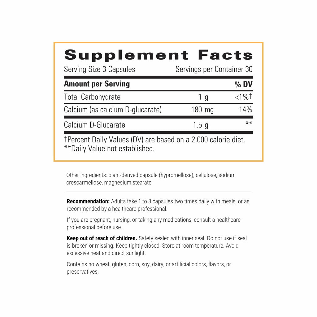Integrative Therapeutics Calcium D-Glucarate – Detox Support & Estrogen Metabolism – Gluten & Dairy Free