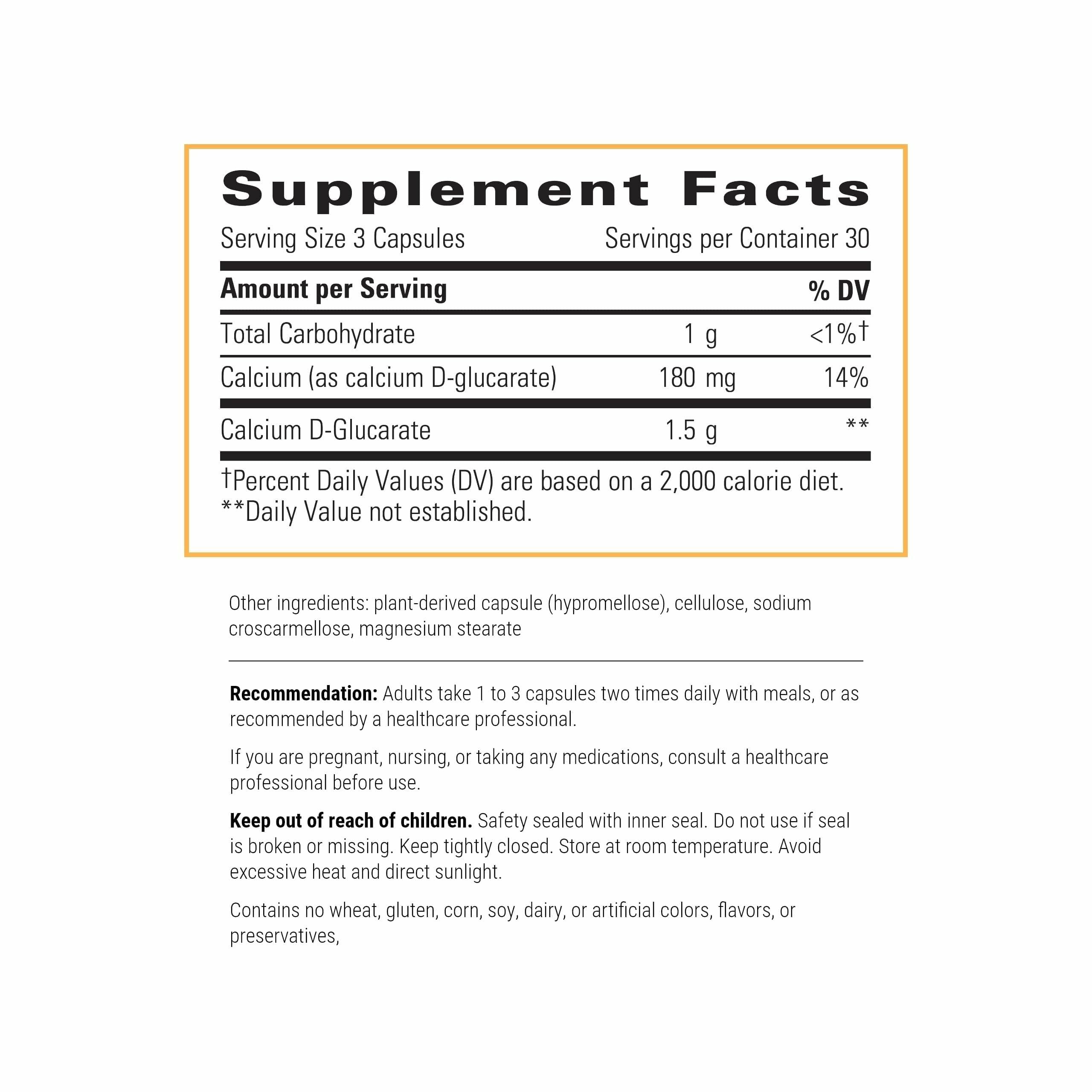 Integrative Therapeutics Calcium D-Glucarate – Detox Support & Estrogen Metabolism – Gluten & Dairy Free