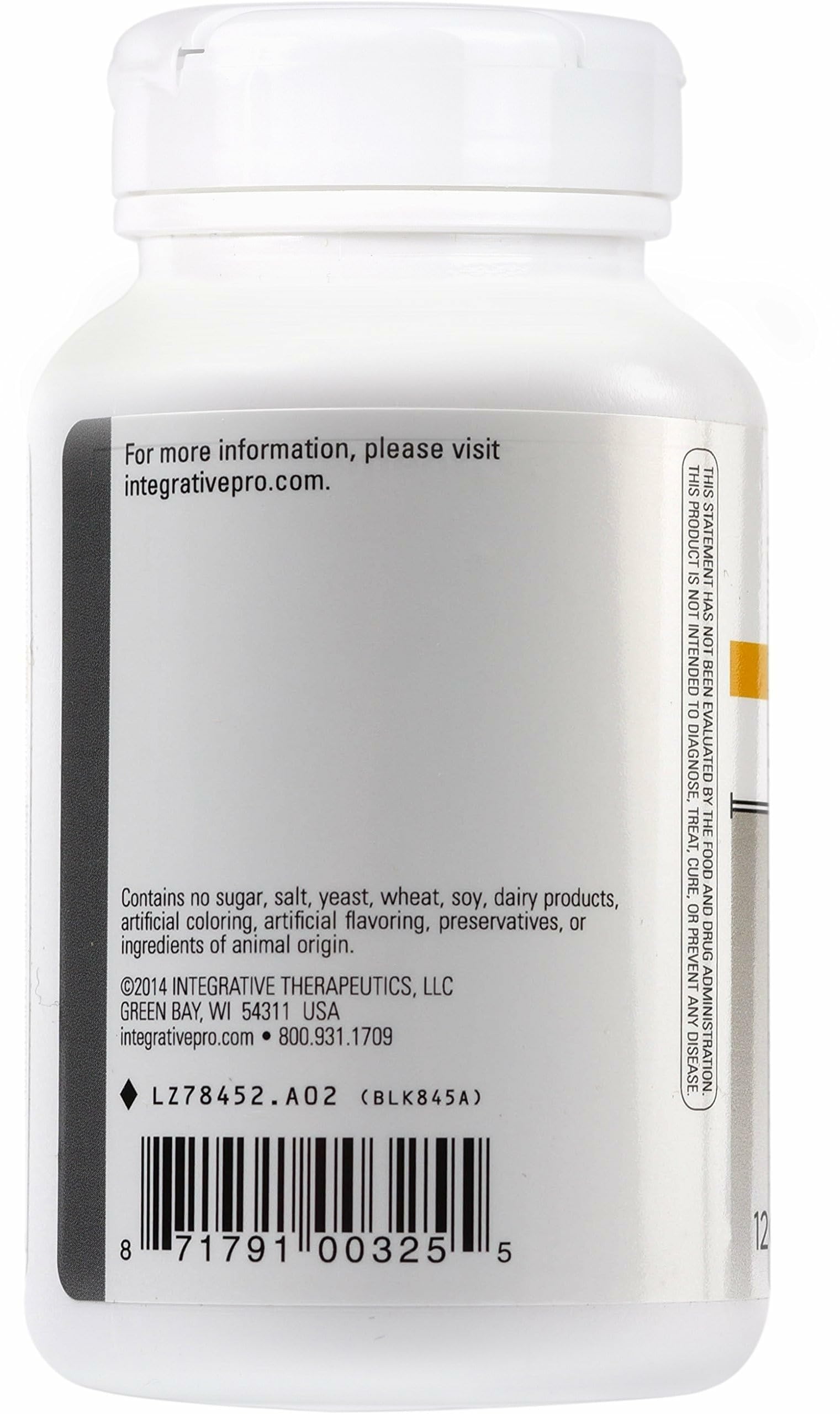 Integrative Therapeutics Fiber Formula – Colon Support, Digestive Health (Dairy-Free & Vegan) 120 Capsules