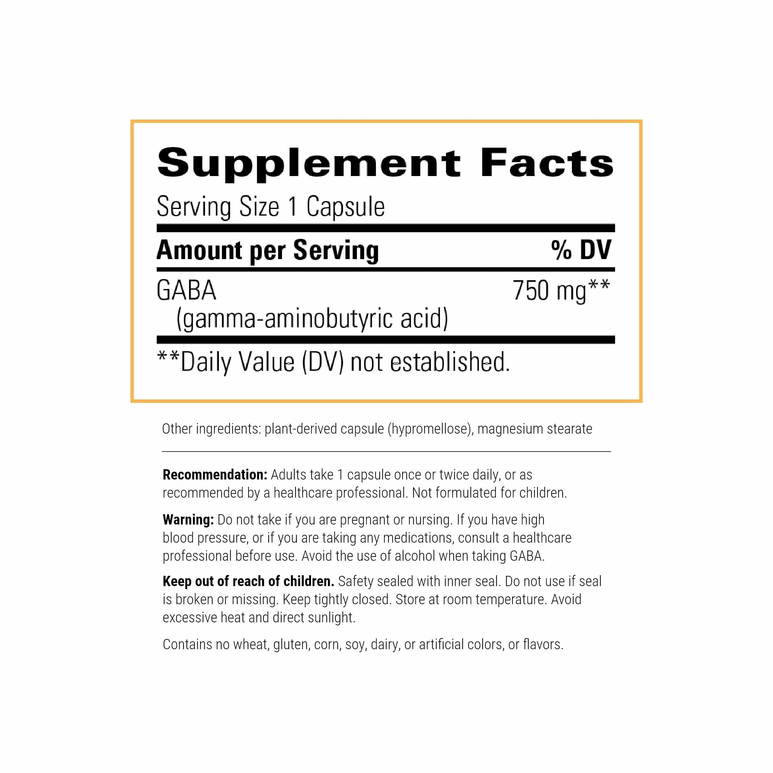 Integrative Therapeutics GABA — Dairy-Free Brain Health Supplement (60 Servings)