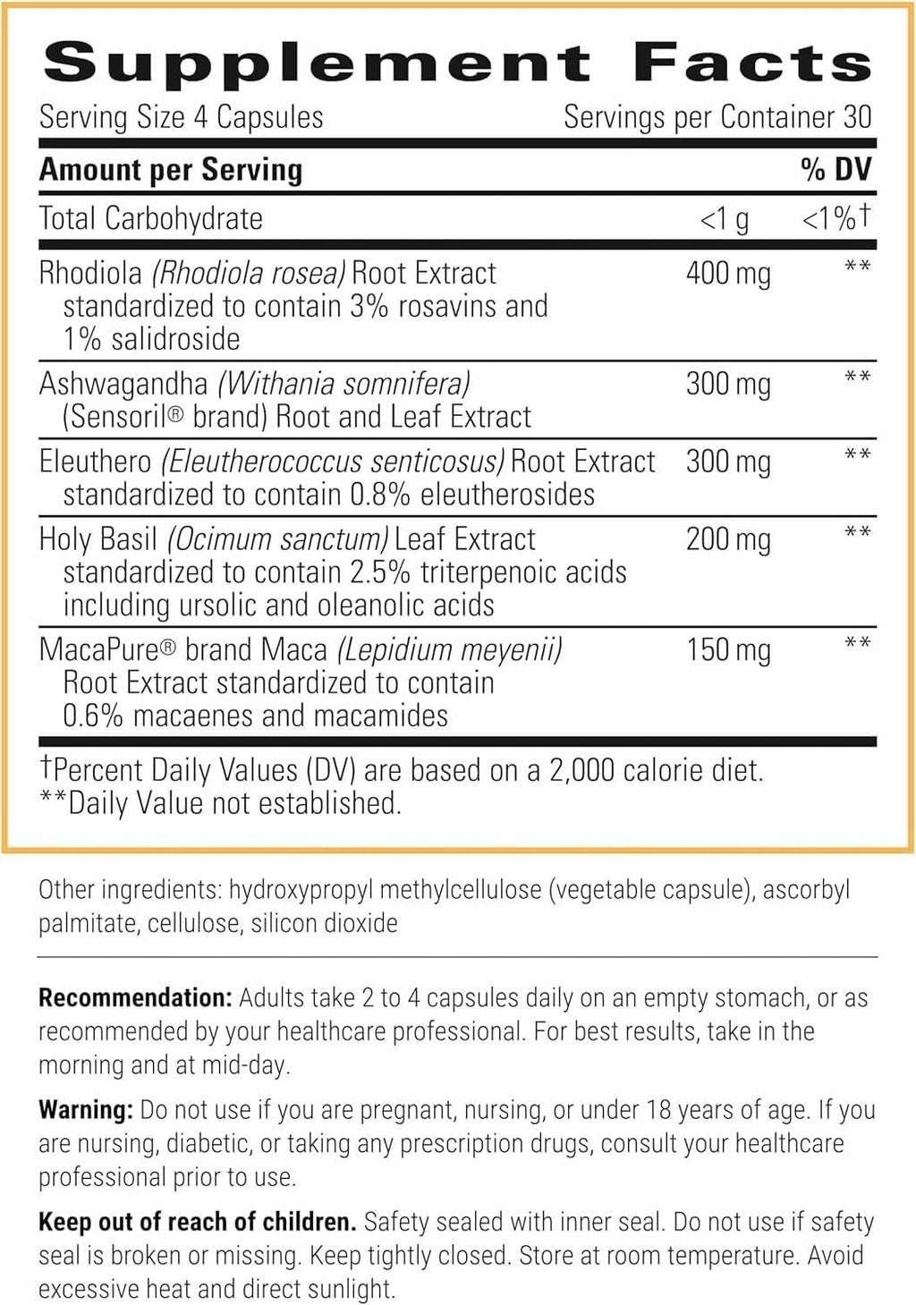 Integrative Therapeutics HPA Adapt – Adaptogenic Stress Support, 120 Capsules | Vegan, Dairy-Free & Gluten-Free