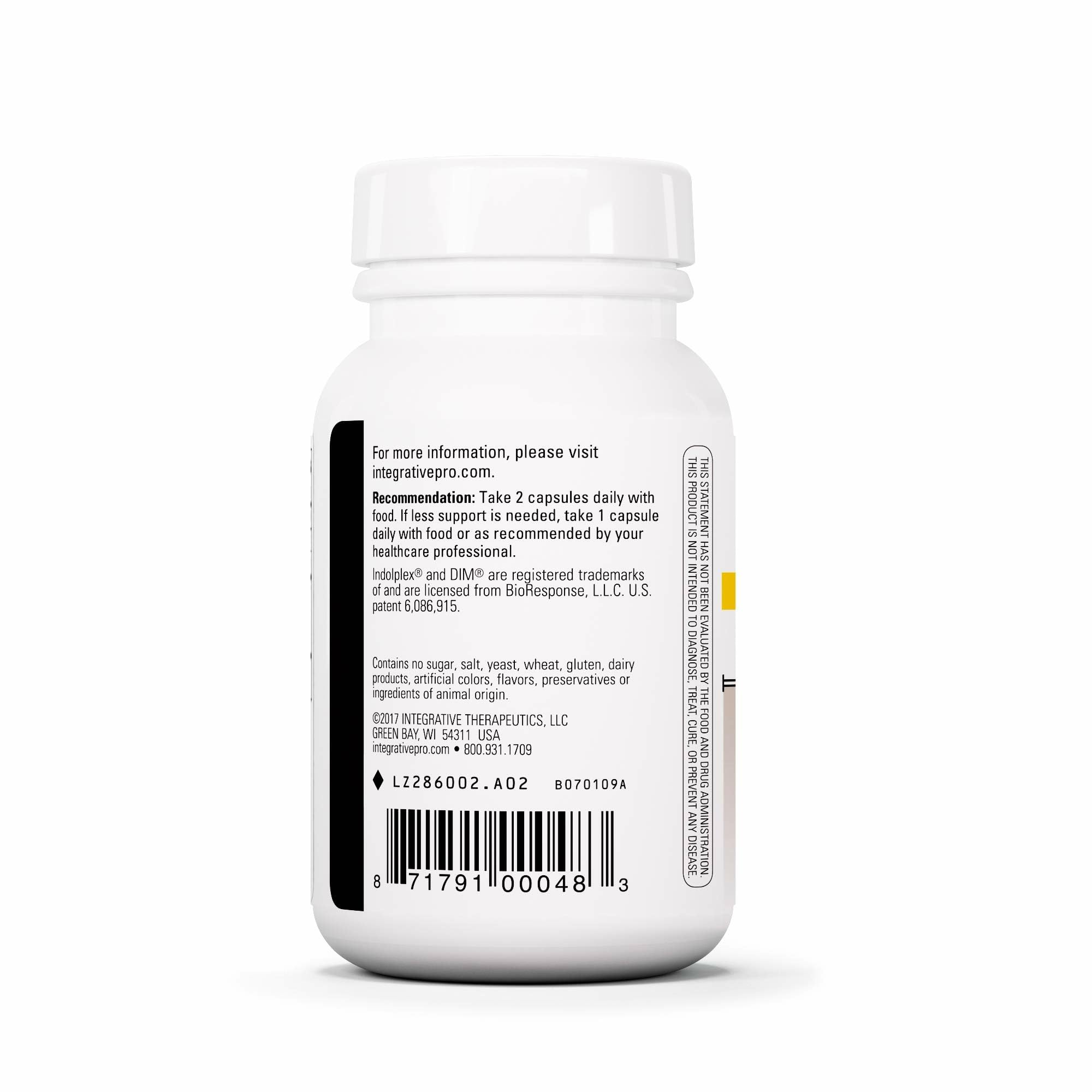 Integrative Therapeutics Indolplex – 240mg Bioavailable DIM for Hormone Balance Support; Gluten & Dairy Free - 60 Capsules