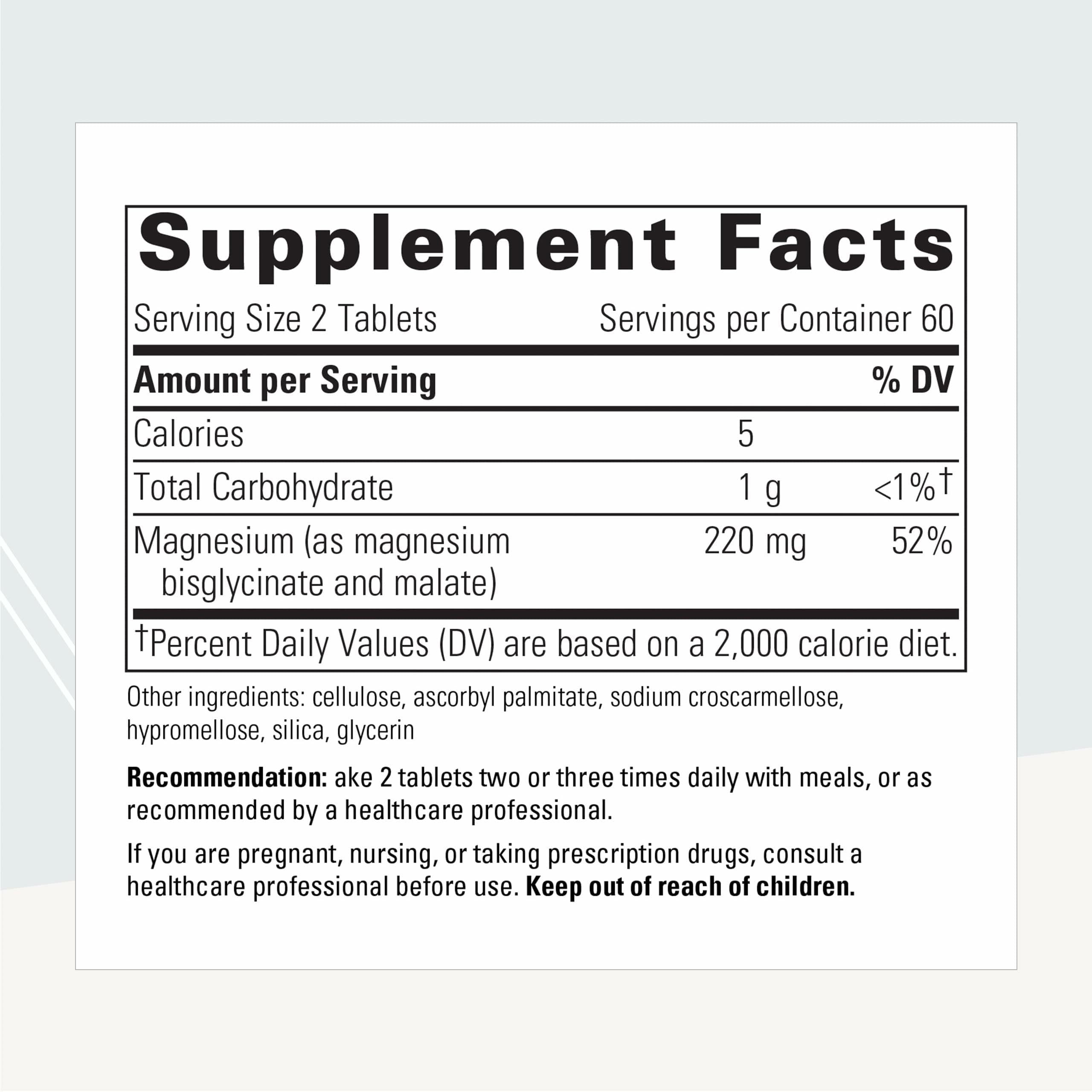 Integrative Therapeutics Magnesium Glycinate Plus - 120 Count - Brain & Heart Support